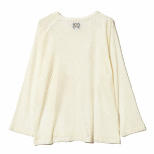 Needles L/S U-Neck Tee - PE/W Raschel Lace (White) - August Shop