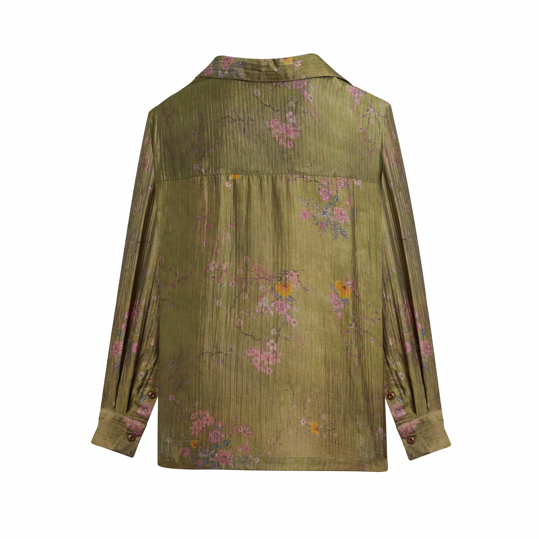 Found Floral Moss LS Camp Shirt (Olive) - August Shop