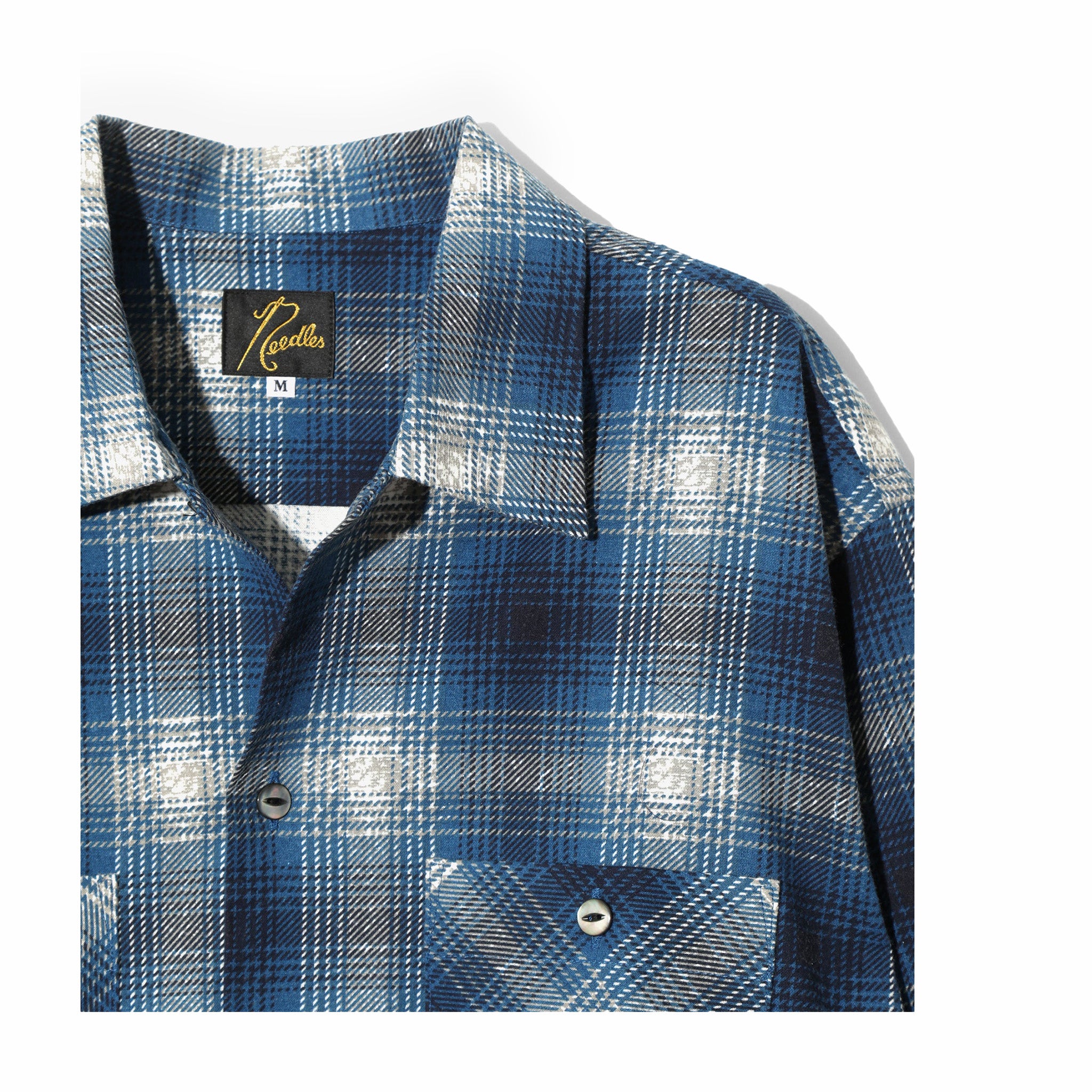 Needles One-Up Shirt - Printed Flannel / Plaid (Blue) - August Shop