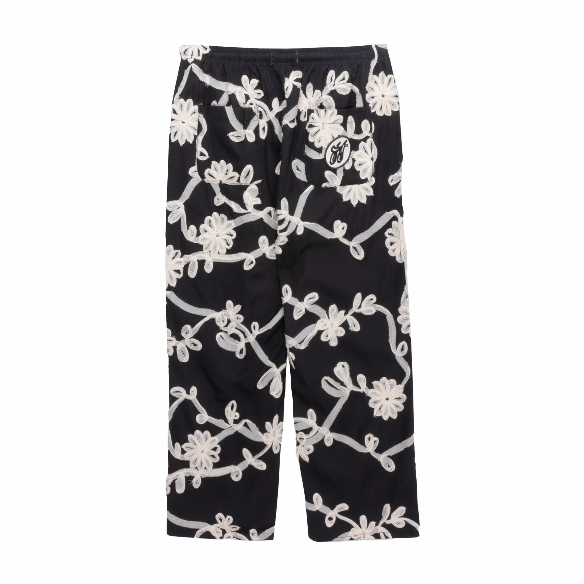 Honor The Gift Floral Ribbon Ankle Pant (Black/White) - August Shop