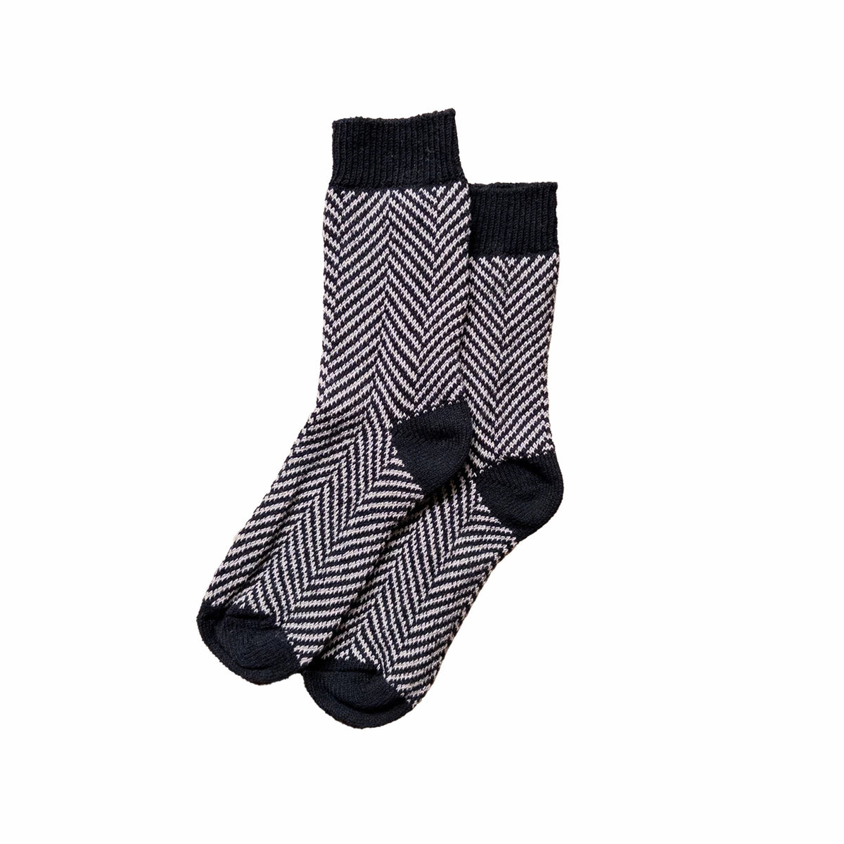 Wythe Recycled Wool Herringbone Socks (Grey)
