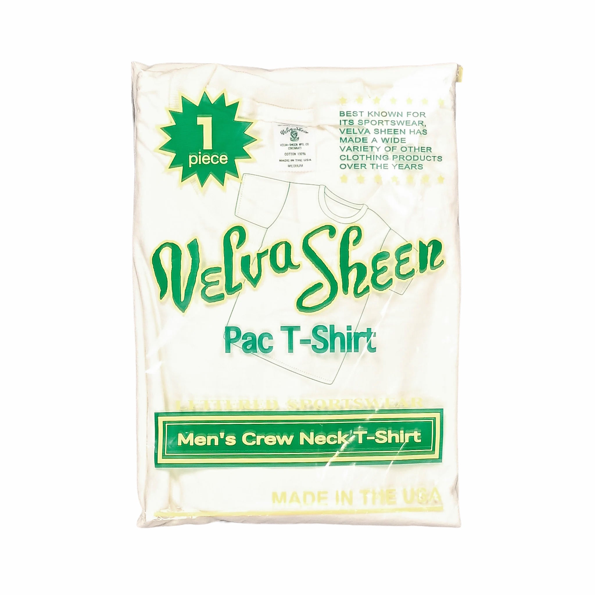Velva Sheen Short Sleeve Crew Neck Tubular Tee - 1 Pac (White)