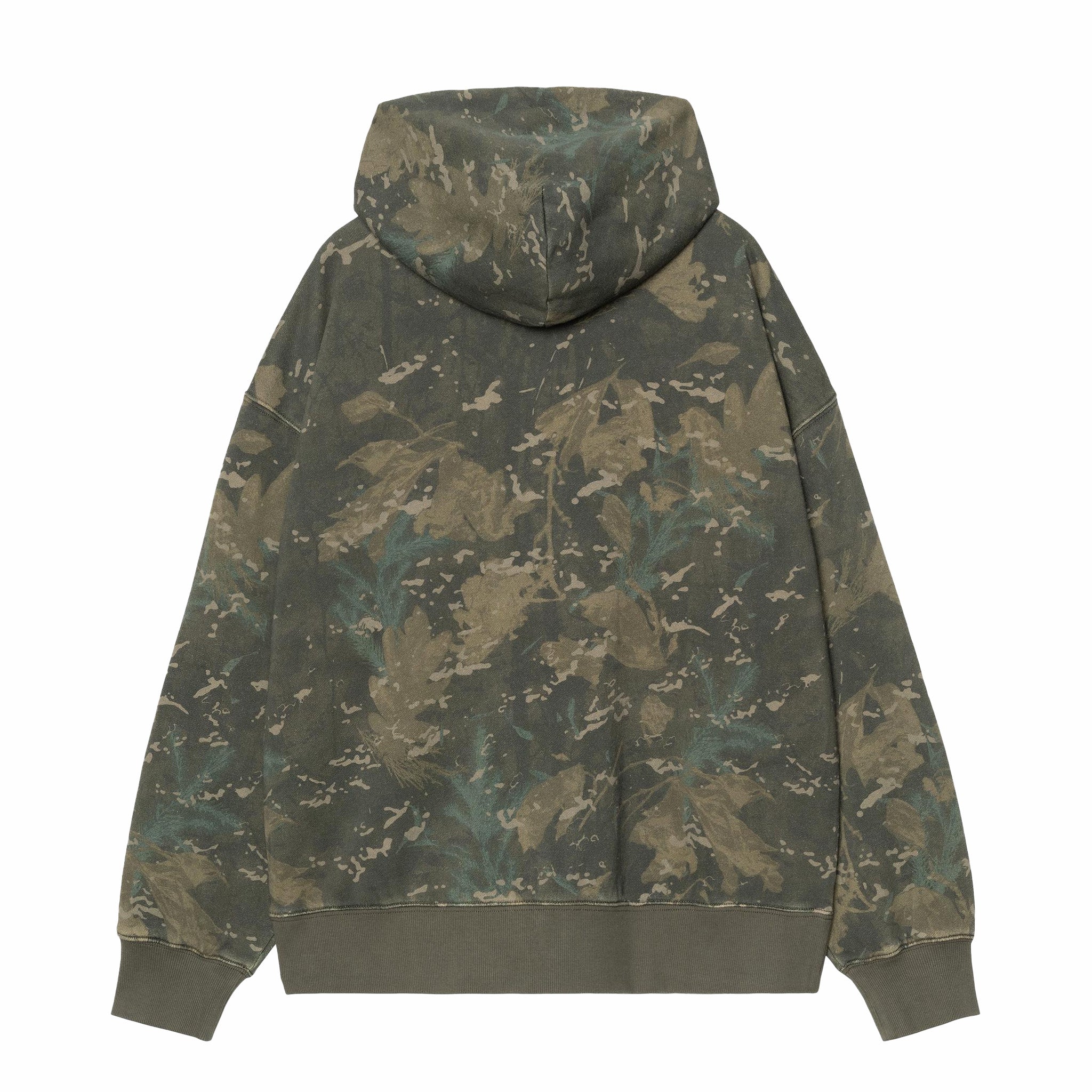 Carhartt WIP Hooded Benton Sweatshirt Jacket (Green Camo Combi)