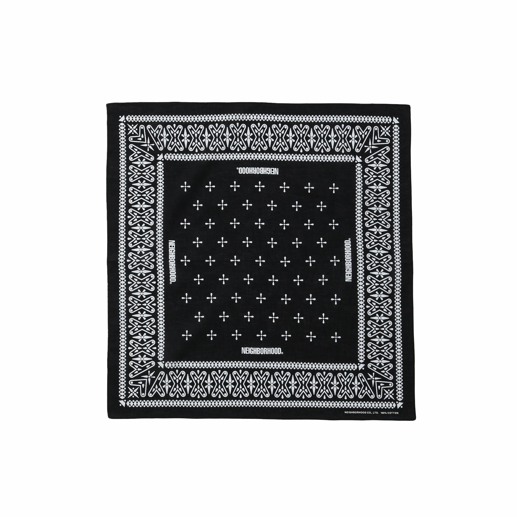 Neighborhood Cross Pattern Bandana (Black) - August Shop