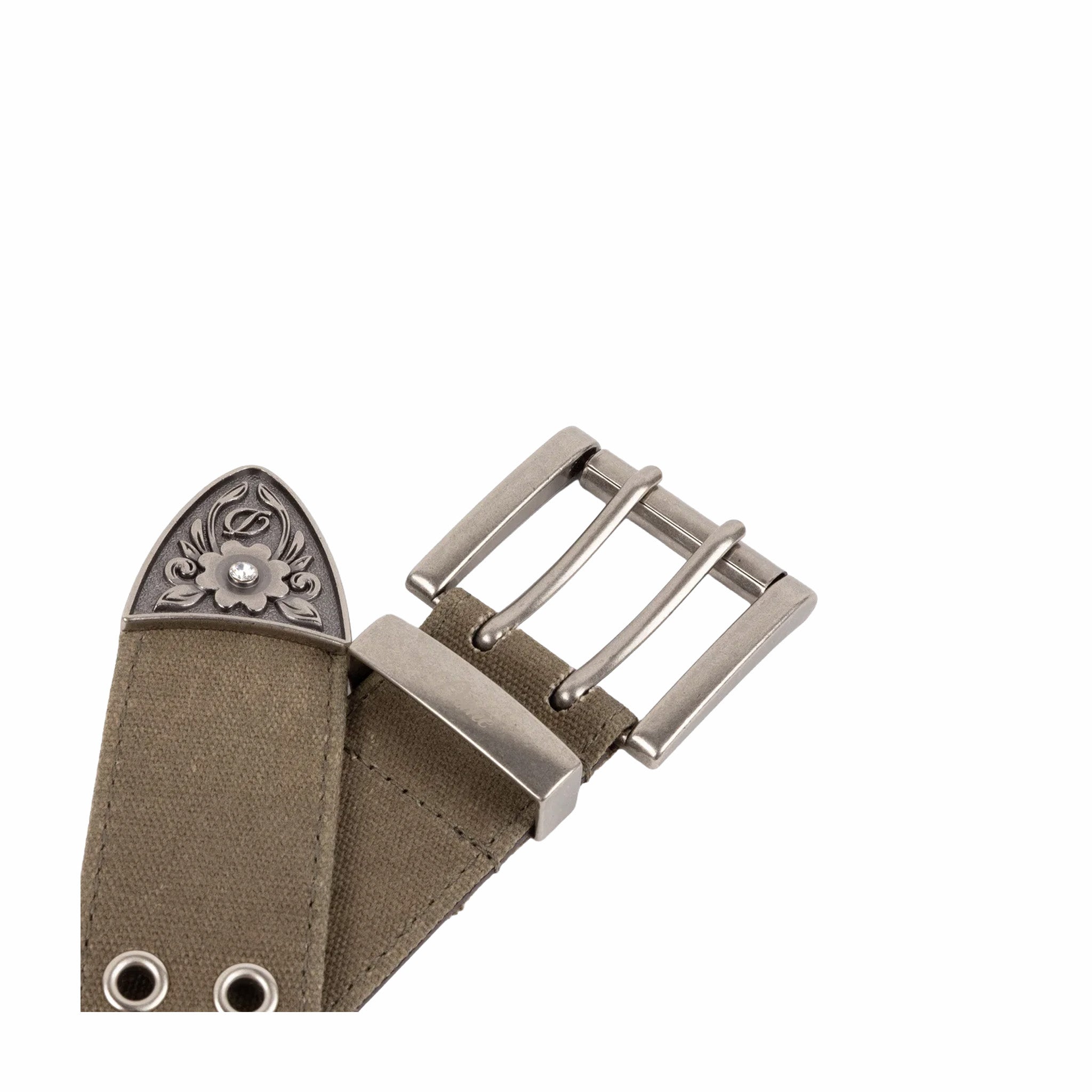 Dime Waxed Canvas Belt (Brown/Olive)