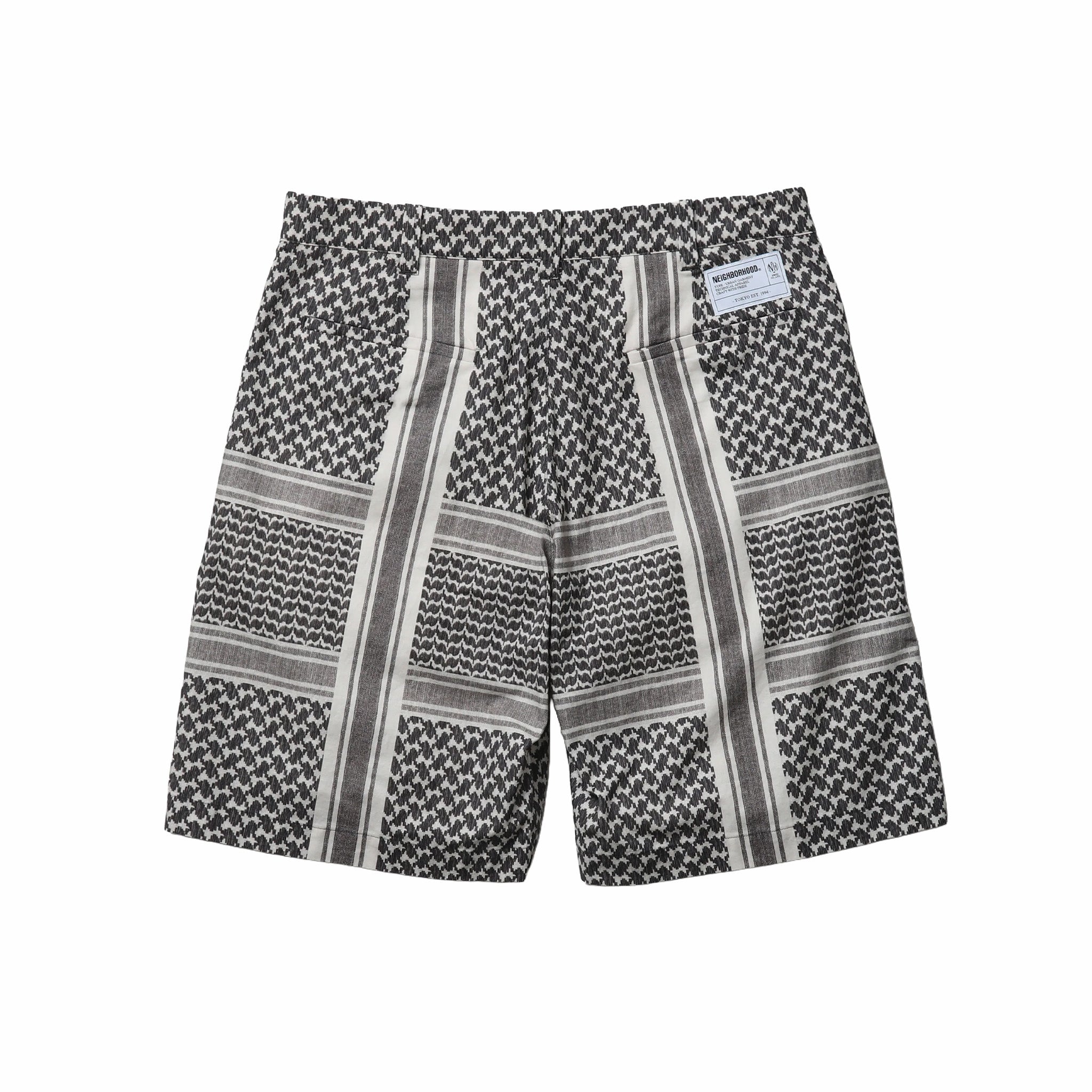 Neighborhood Shemagh Pattern Short Pants (Black)