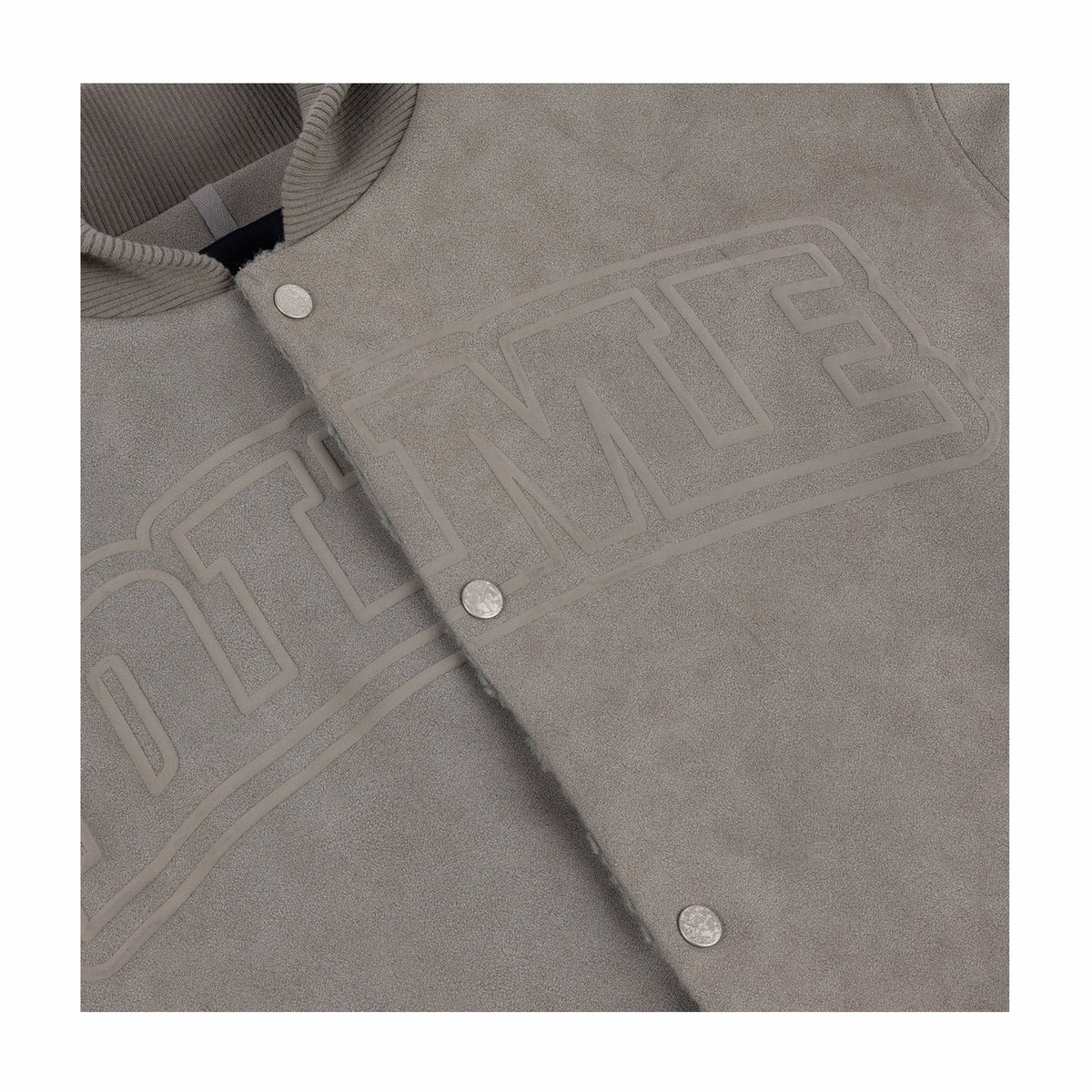 Dime Faux Suede Varsity Jacket (Gray)