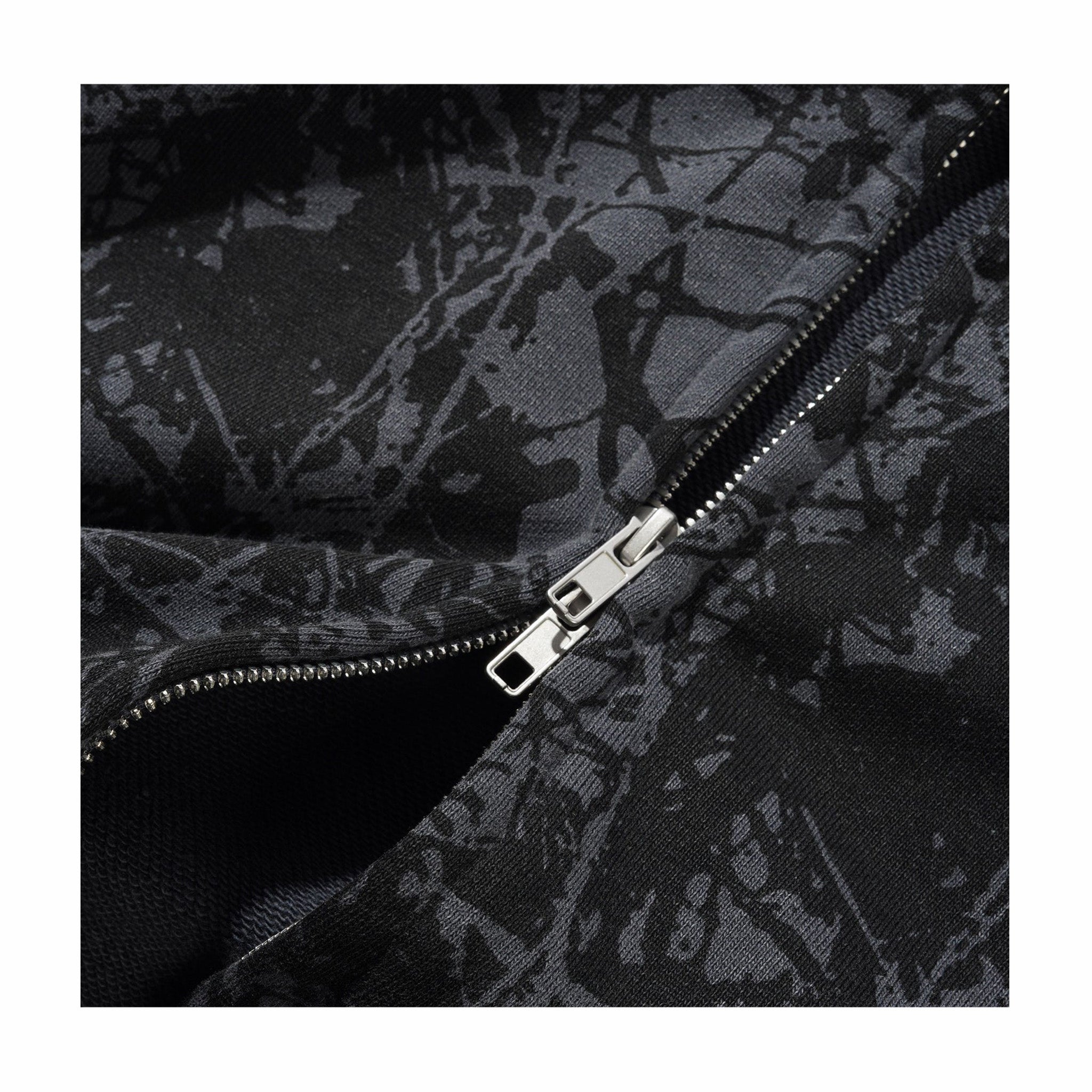 Butter Goods Woods Camo Zip-Thru Hood (Washed Black)