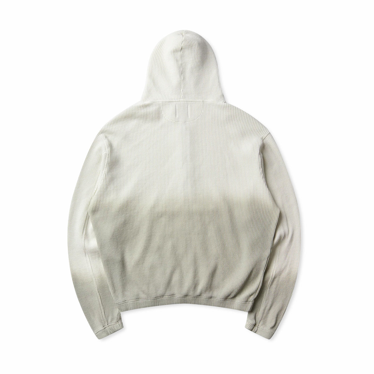 ROA Bee Sun Faded Organic Waffle Zip Up Hoodie (Dirty White)