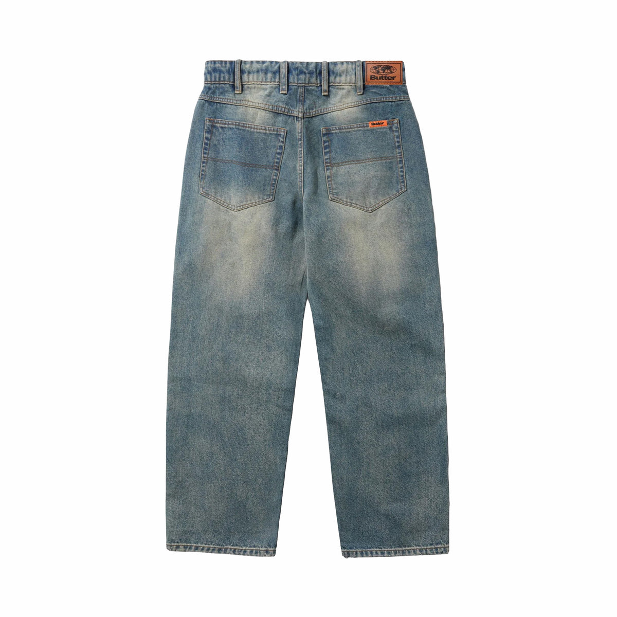 Butter Goods Relaxed Denim Jeans (Distressed Mid Blue)
