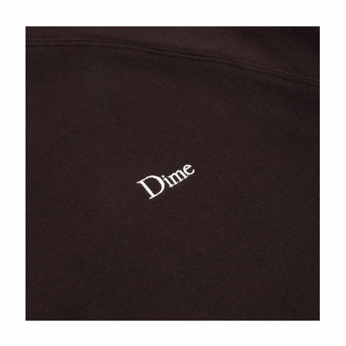 Dime Classic Small Logo Zip Hoodie (Dark Brown) - August Shop