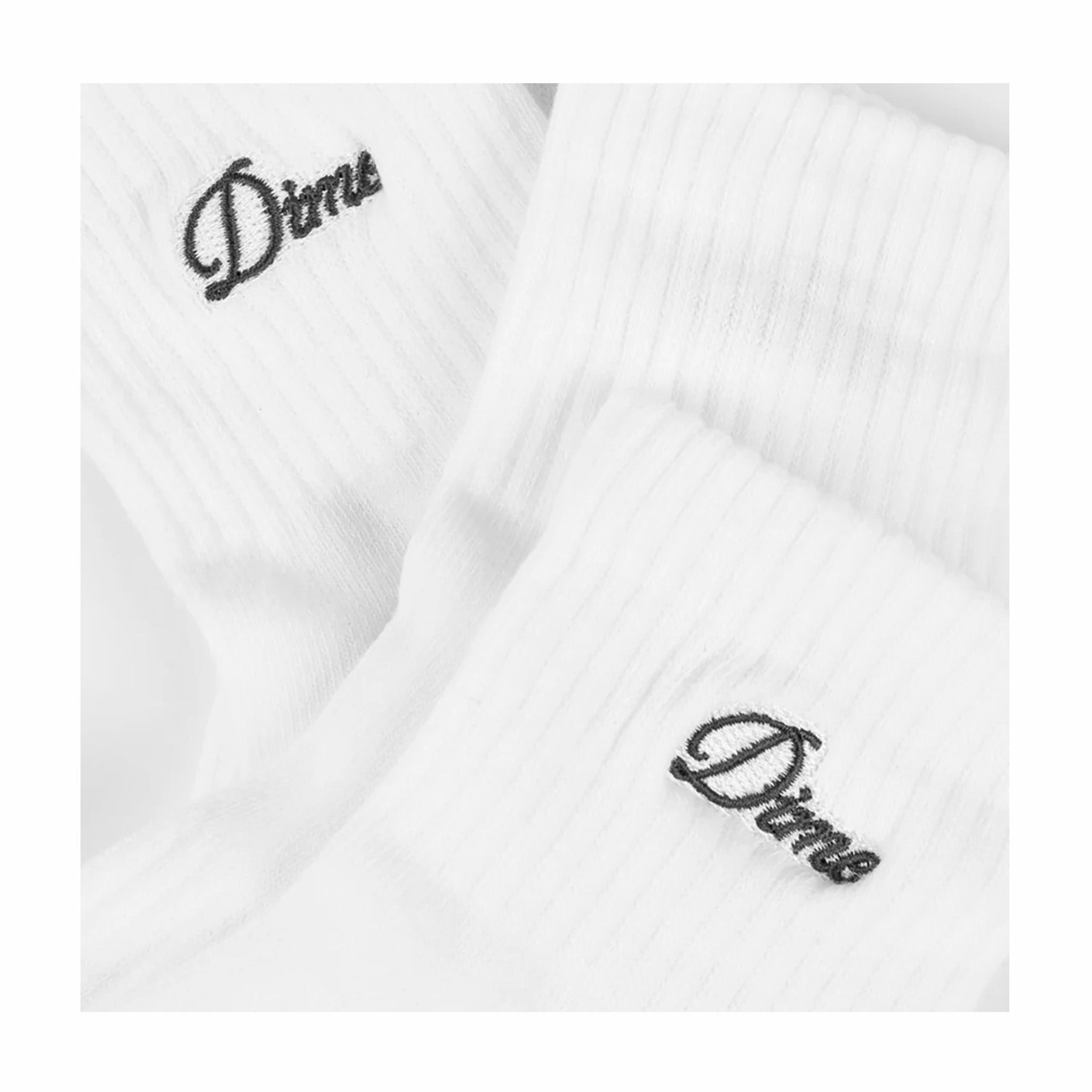 Dime Two Pack Ankle Socks (White/Black)