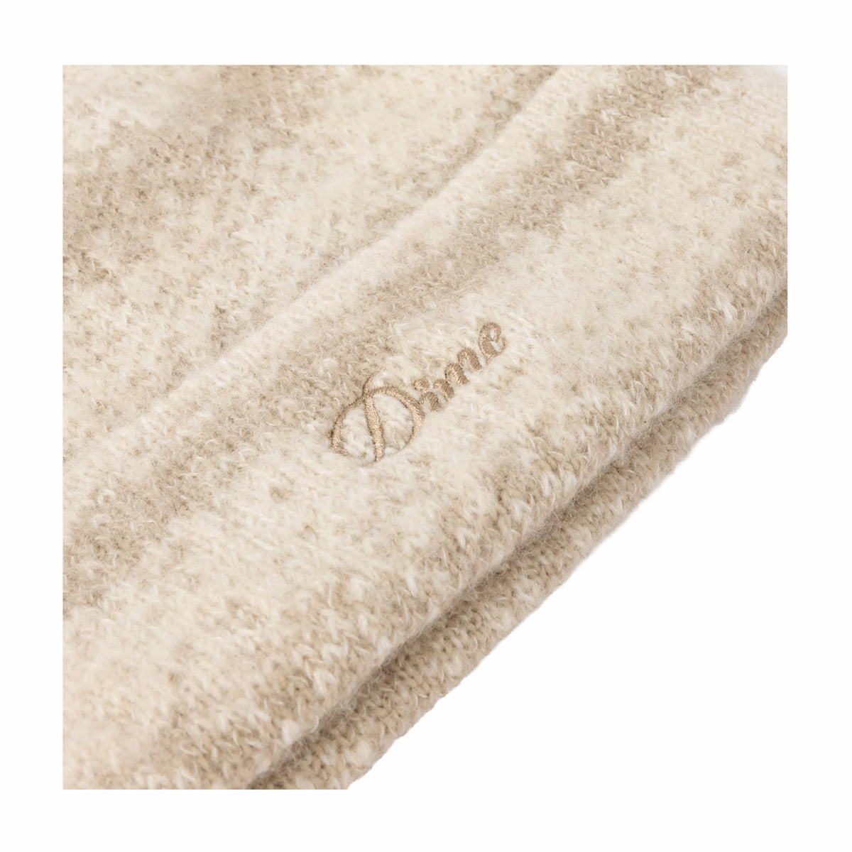 Dime Mohair Striped Beanie (Cream)