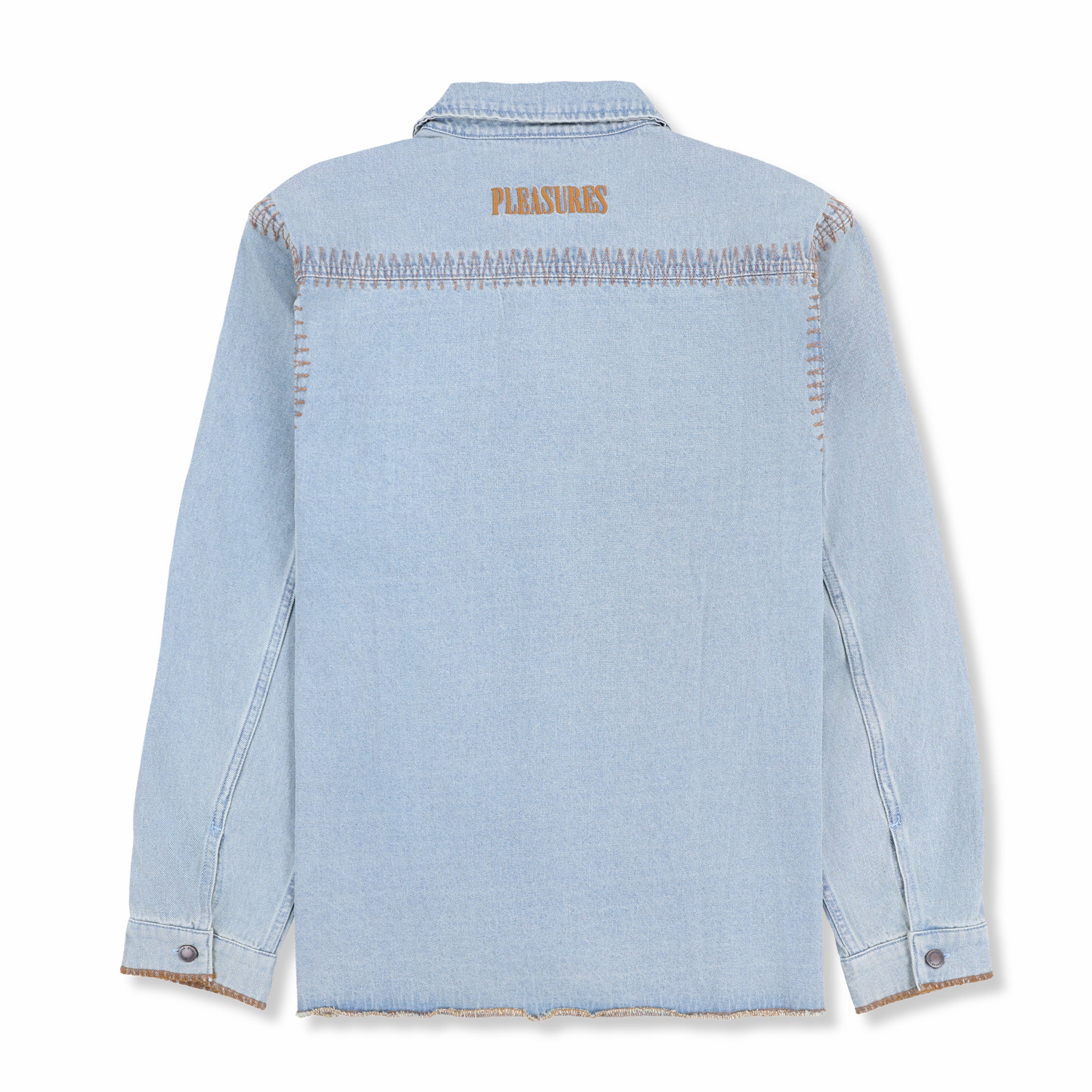 Pleasures Fortress Denim Button Up (Washed Indigo) - August Shop