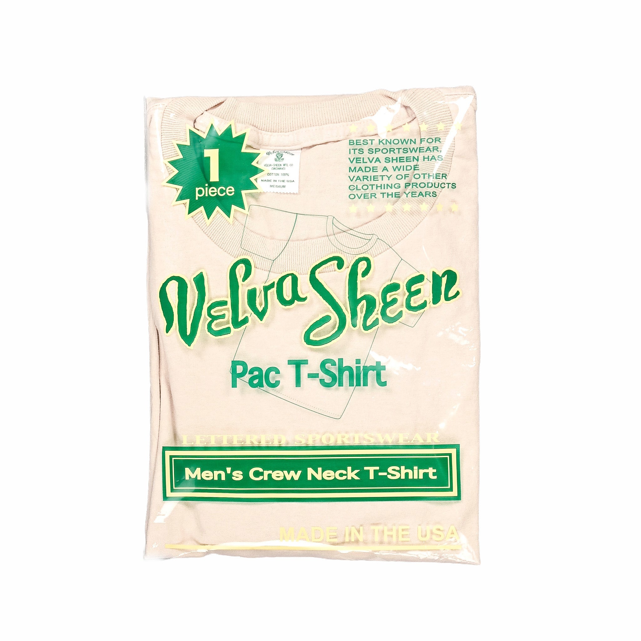 Velva Sheen Short Sleeve Crew Neck Tubular Tee - 1 Pac (Oatmilk)