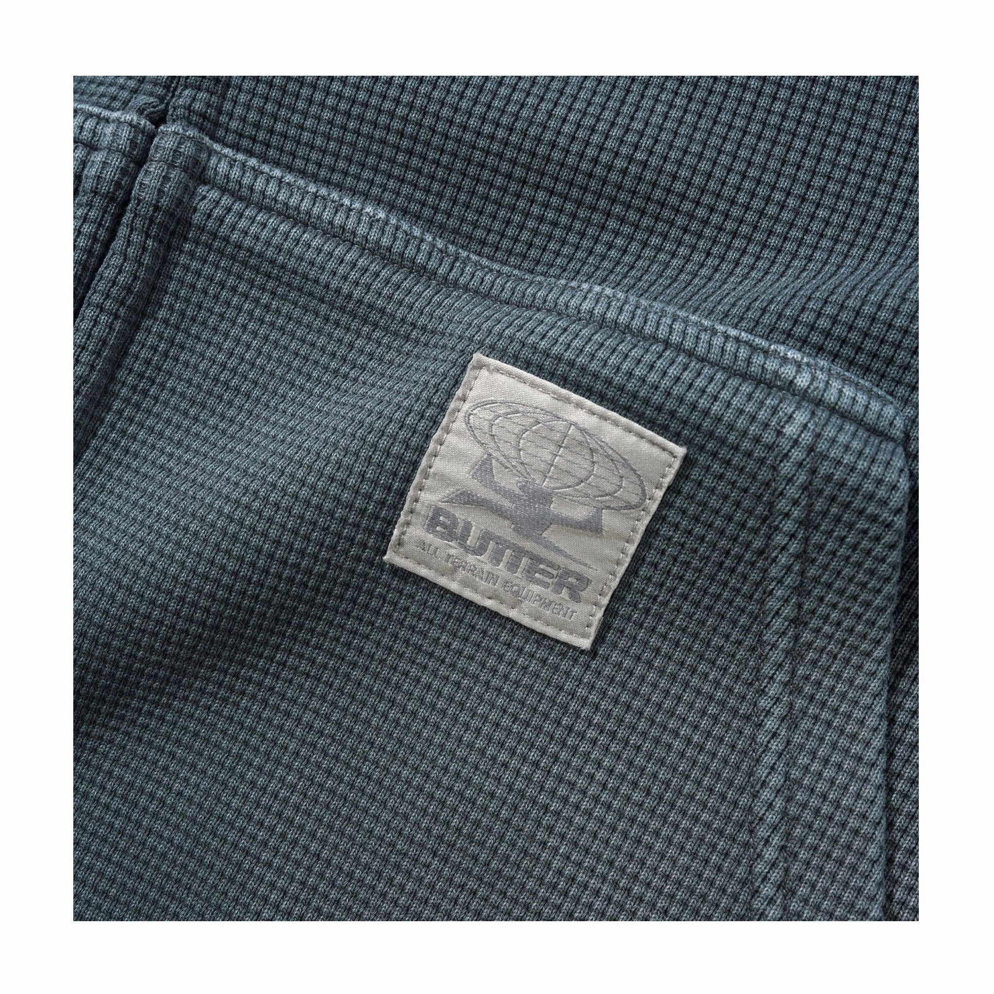 Butter Goods Faded Waffle Zip-Thru Hood (Washed Black)