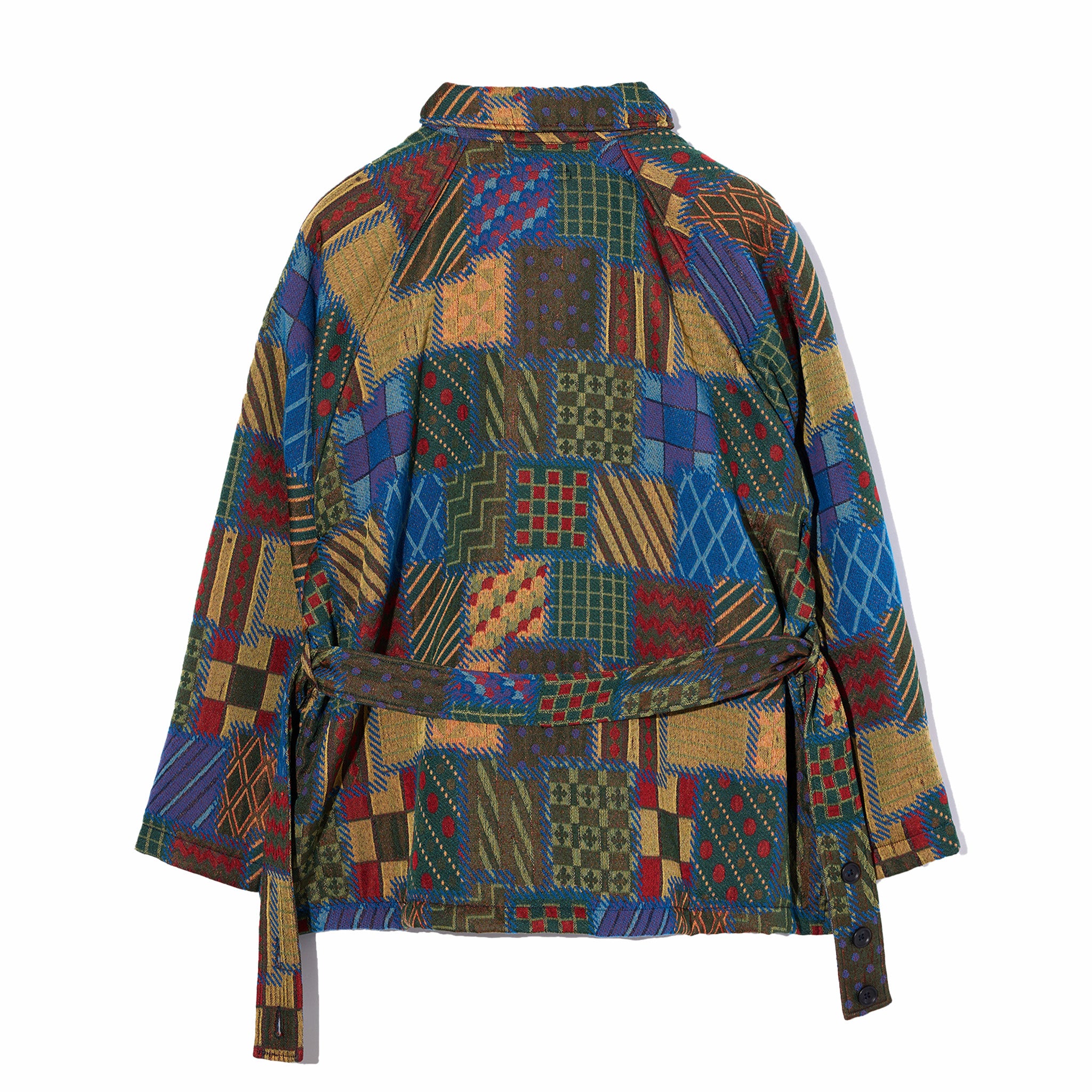 Engineered Garments Smoking Jacket - Multi Color Geometric PW Jq. (Multi) - August Shop