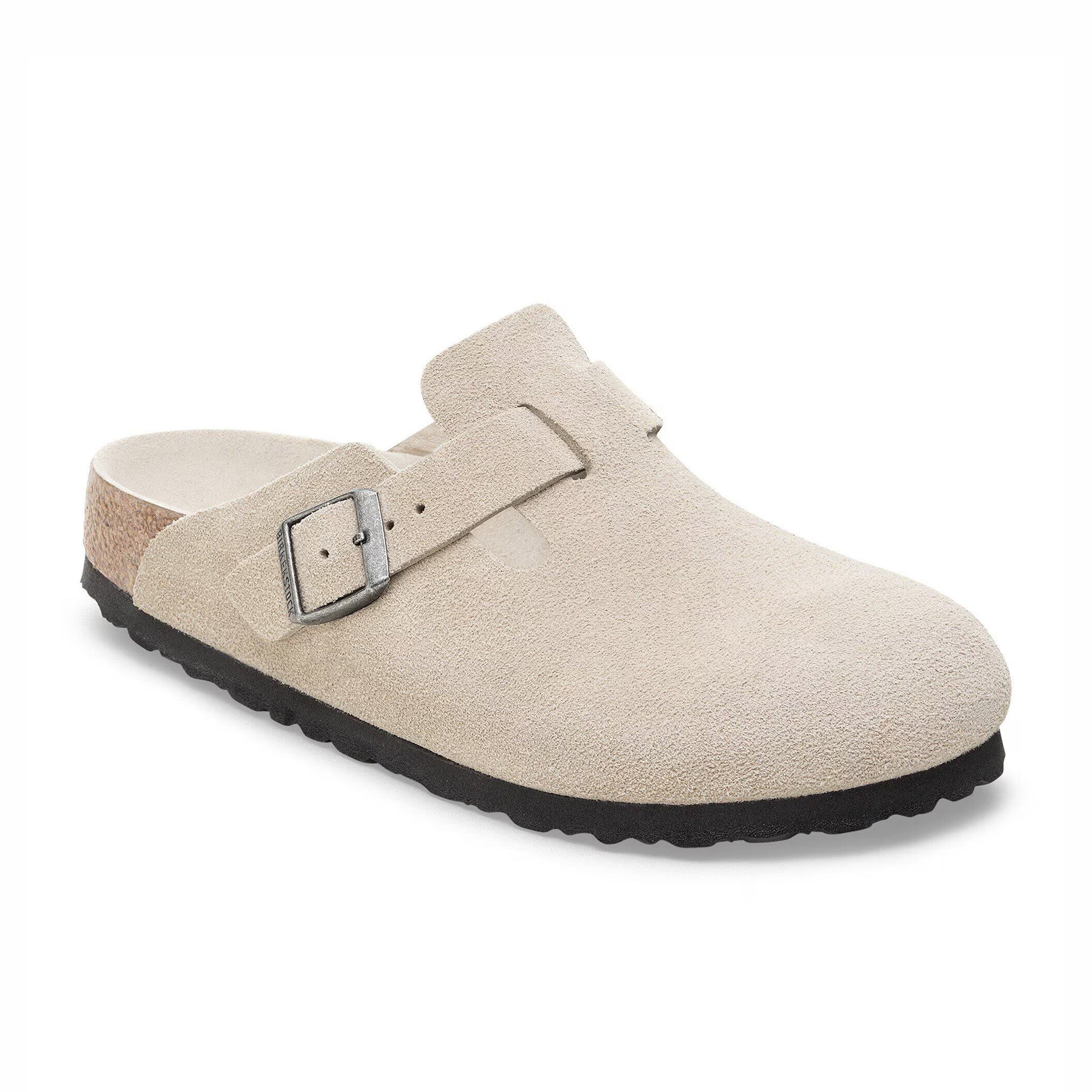 Birkenstock Women's Boston Suede Leather - Narrow (Oyster Tonal) - August Shop