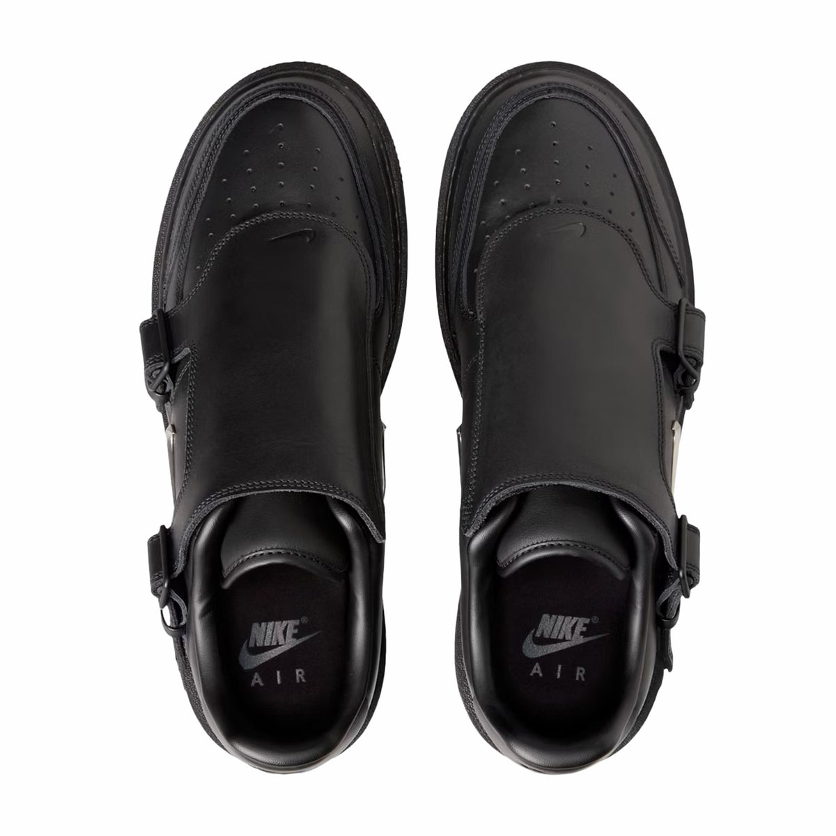 Nike Men's Air Force 1 Low Luxe (Black/Metallic Silver)