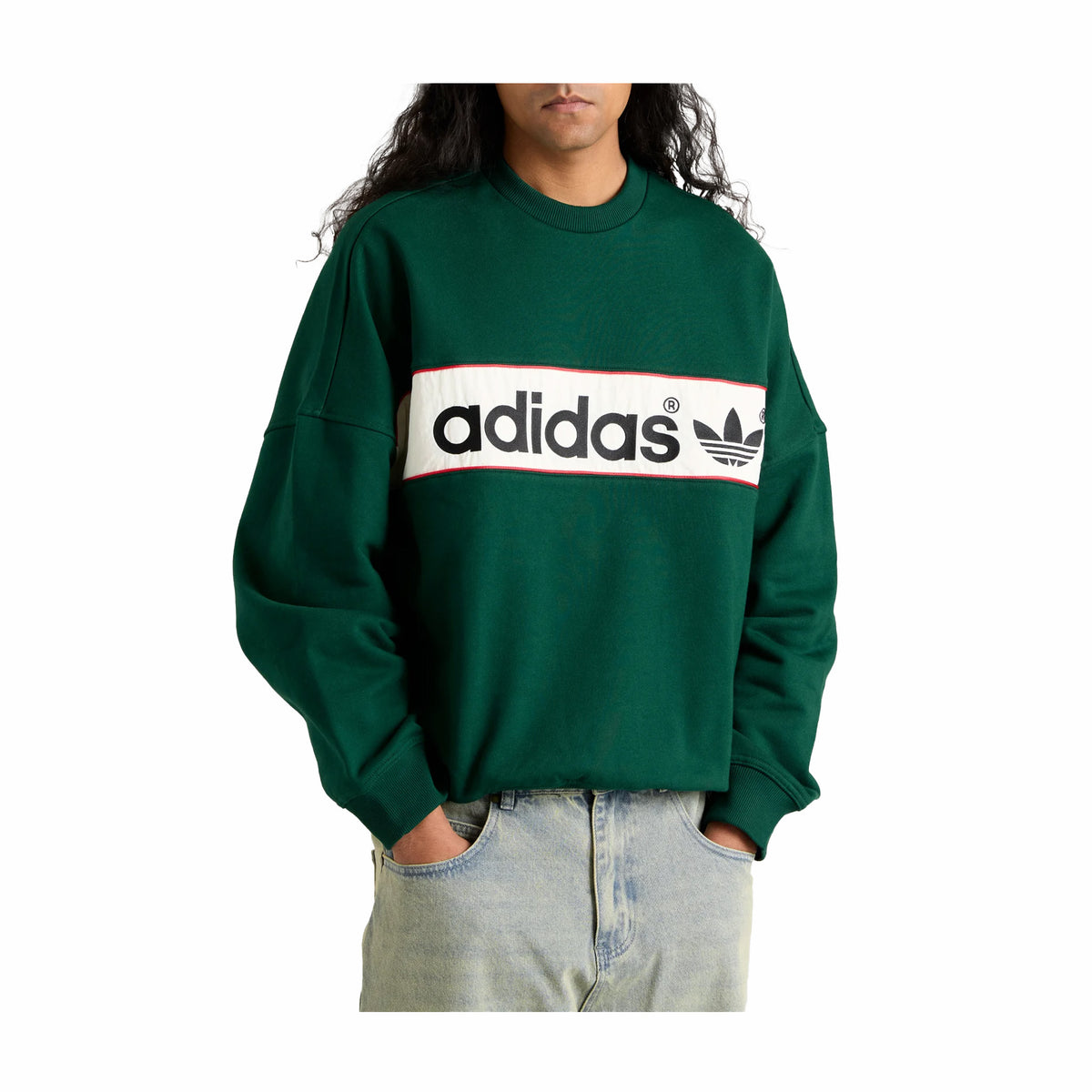 Adidas Block Sweatshirt (Dark Green) - August Shop