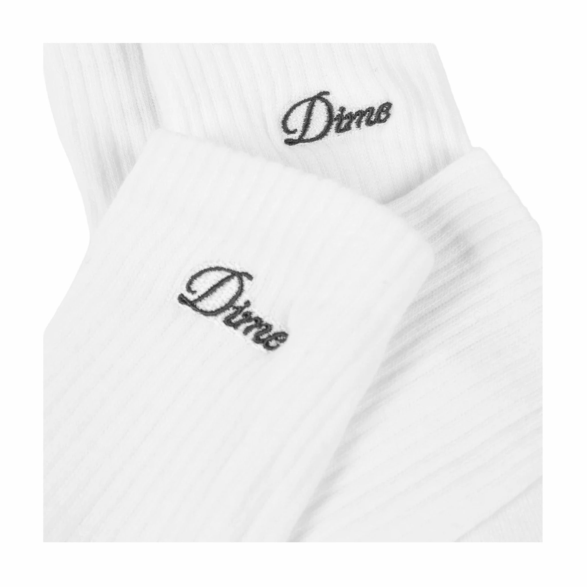 Dime Two Pack Crew Socks (White/Black)