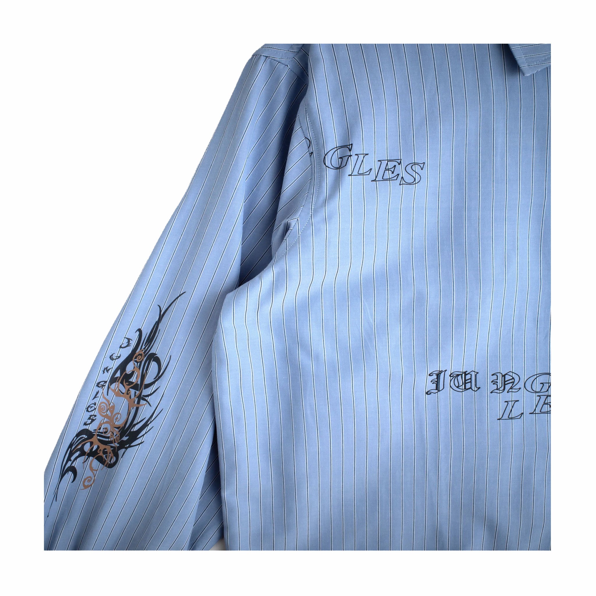 Jungles Letting Go Today Button Up Shirt (Blue)