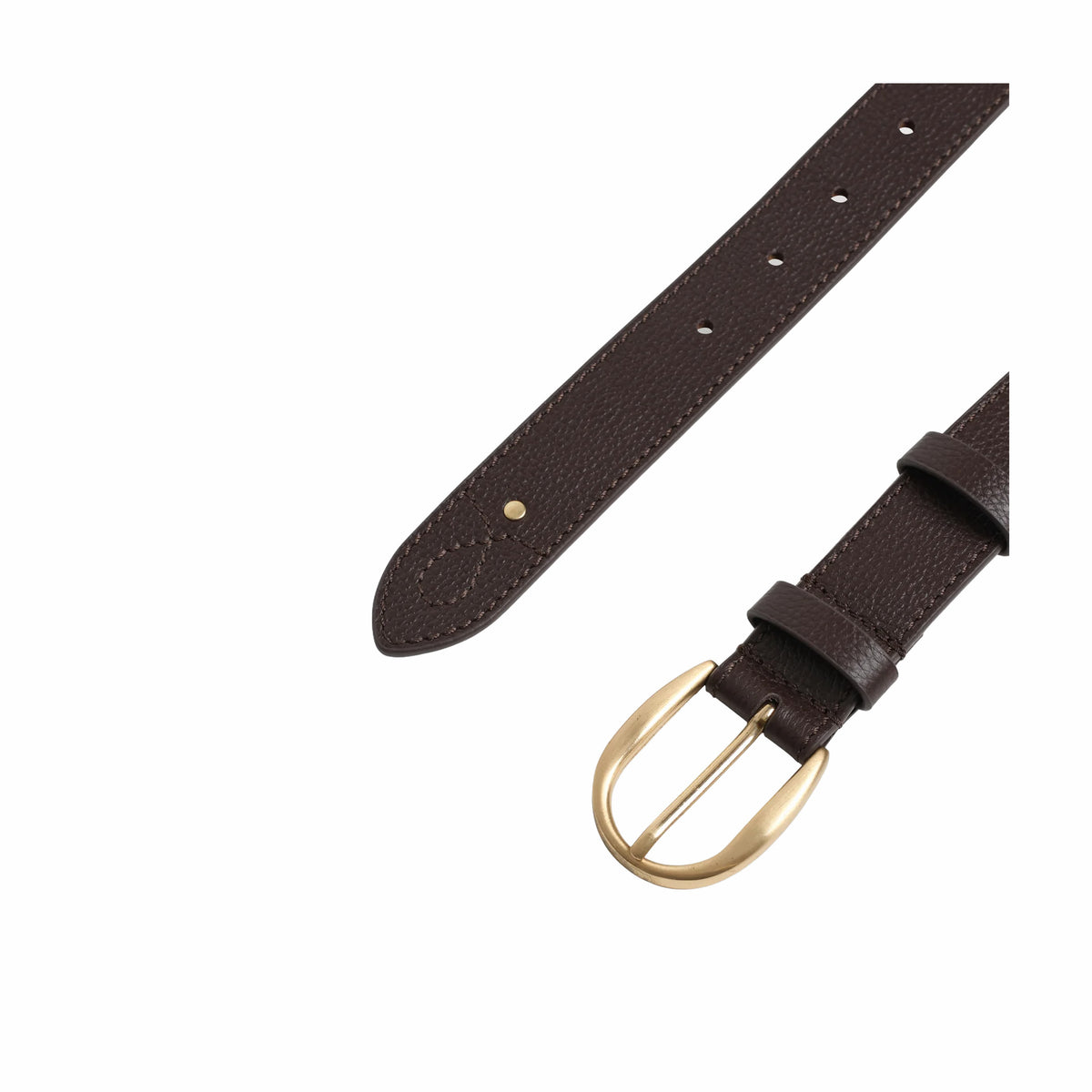 Wax London Calsen Belt - Western EMB Leather (Dark Brown)