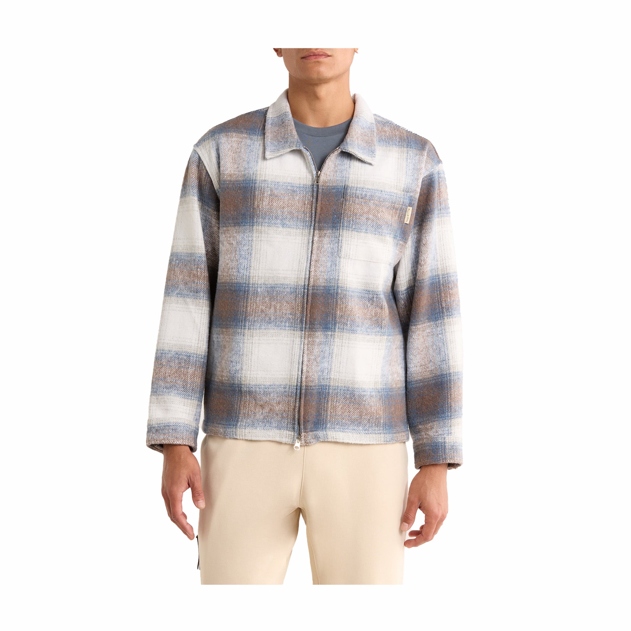 Museum Of Peace &amp; Quiet Wordmark Zip Shirt (Slate) - August Shop