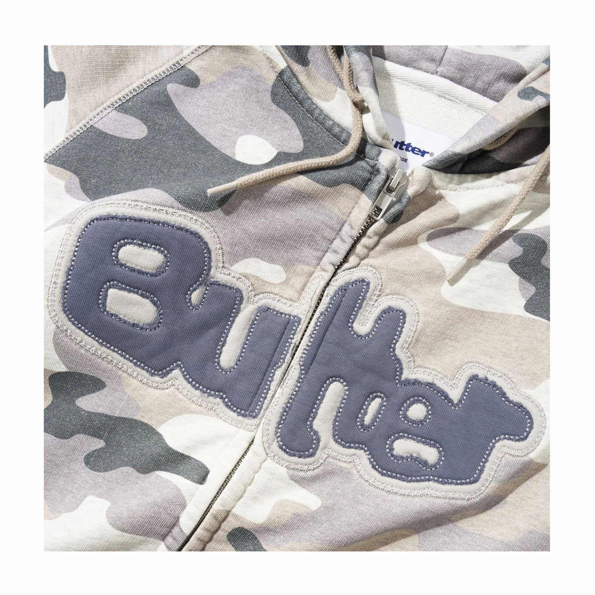 Butter Goods Stretch Zip-Thru Hood (Snow Camo)