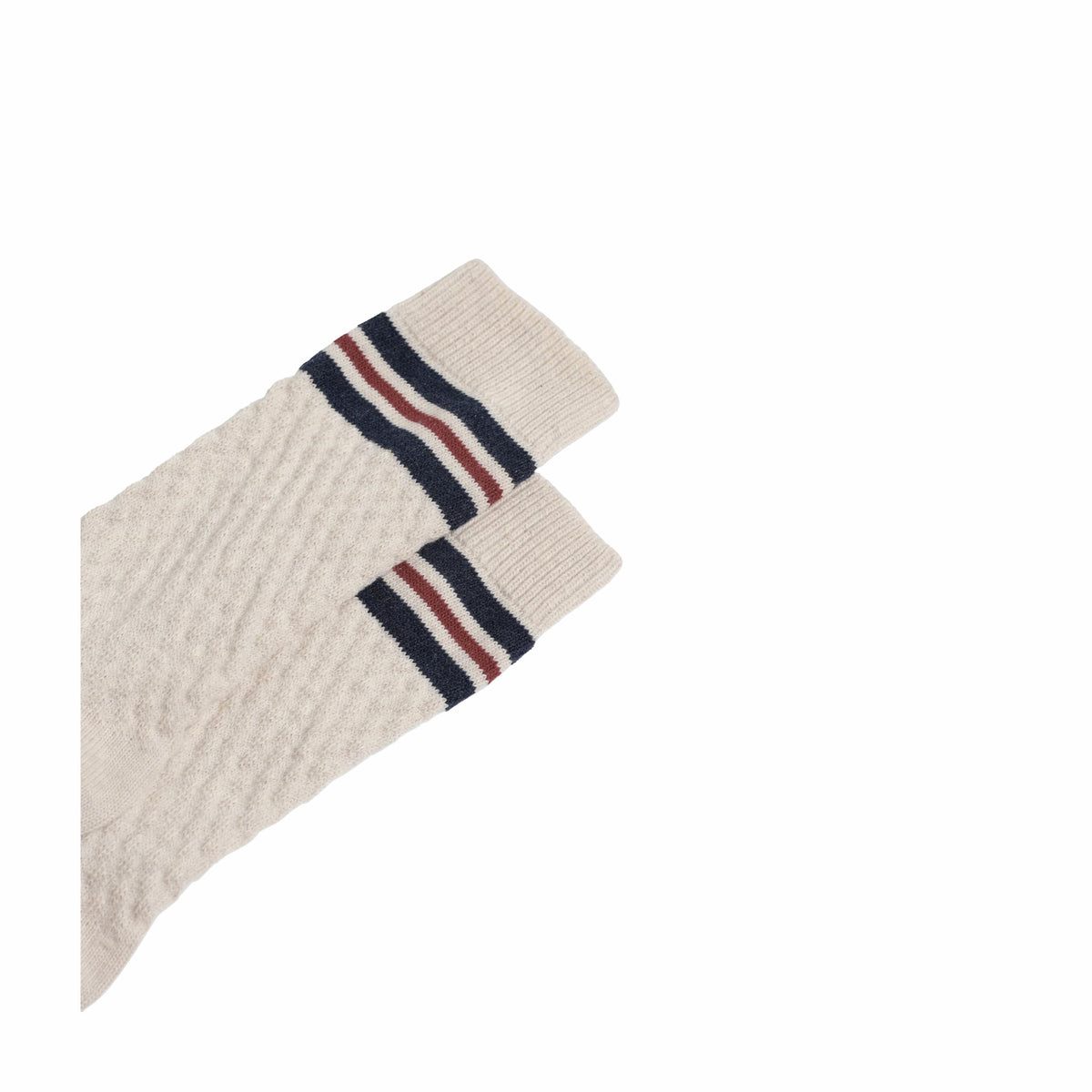 Wax London Sandwell Sock - Trio Stripe (Ecru Marl/Navy)