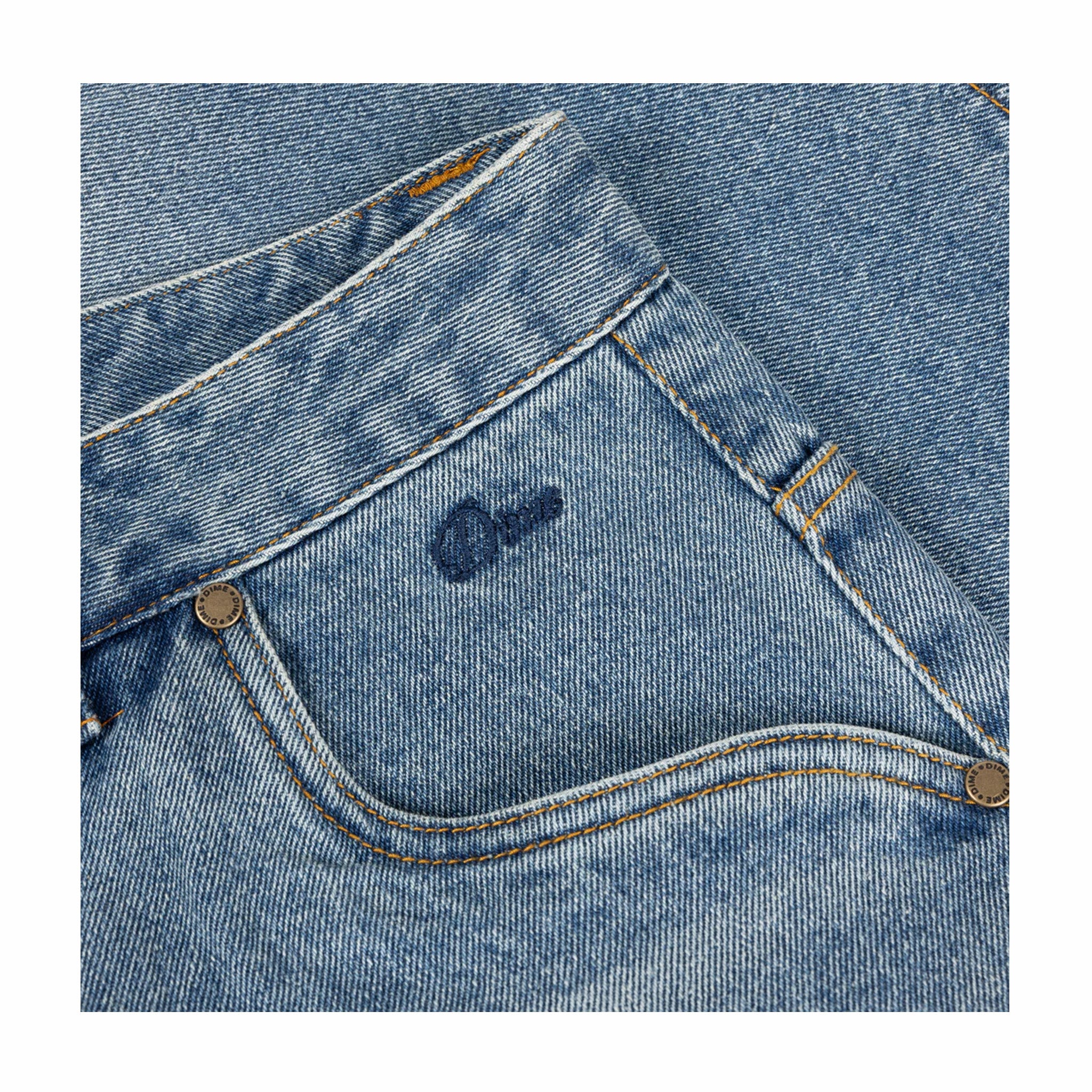 Dime Baggy Denim Pants (Sandblasted Indigo)