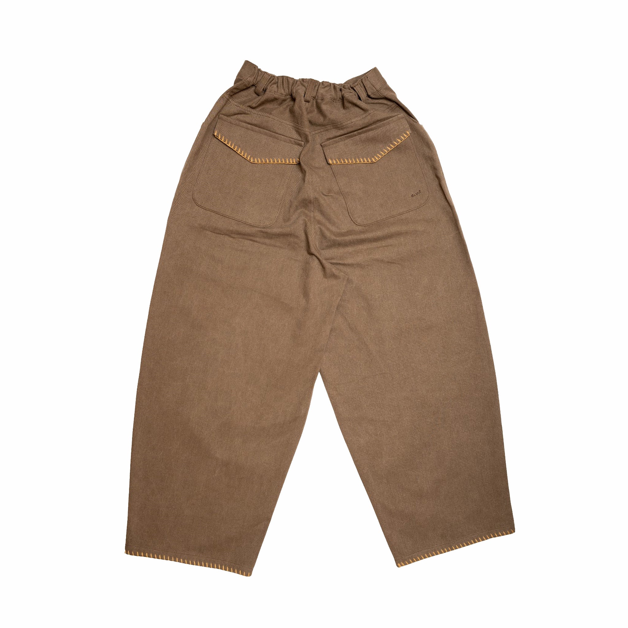 Estudio Niksen Embroidery Pocket Pants (Brown) - August Shop