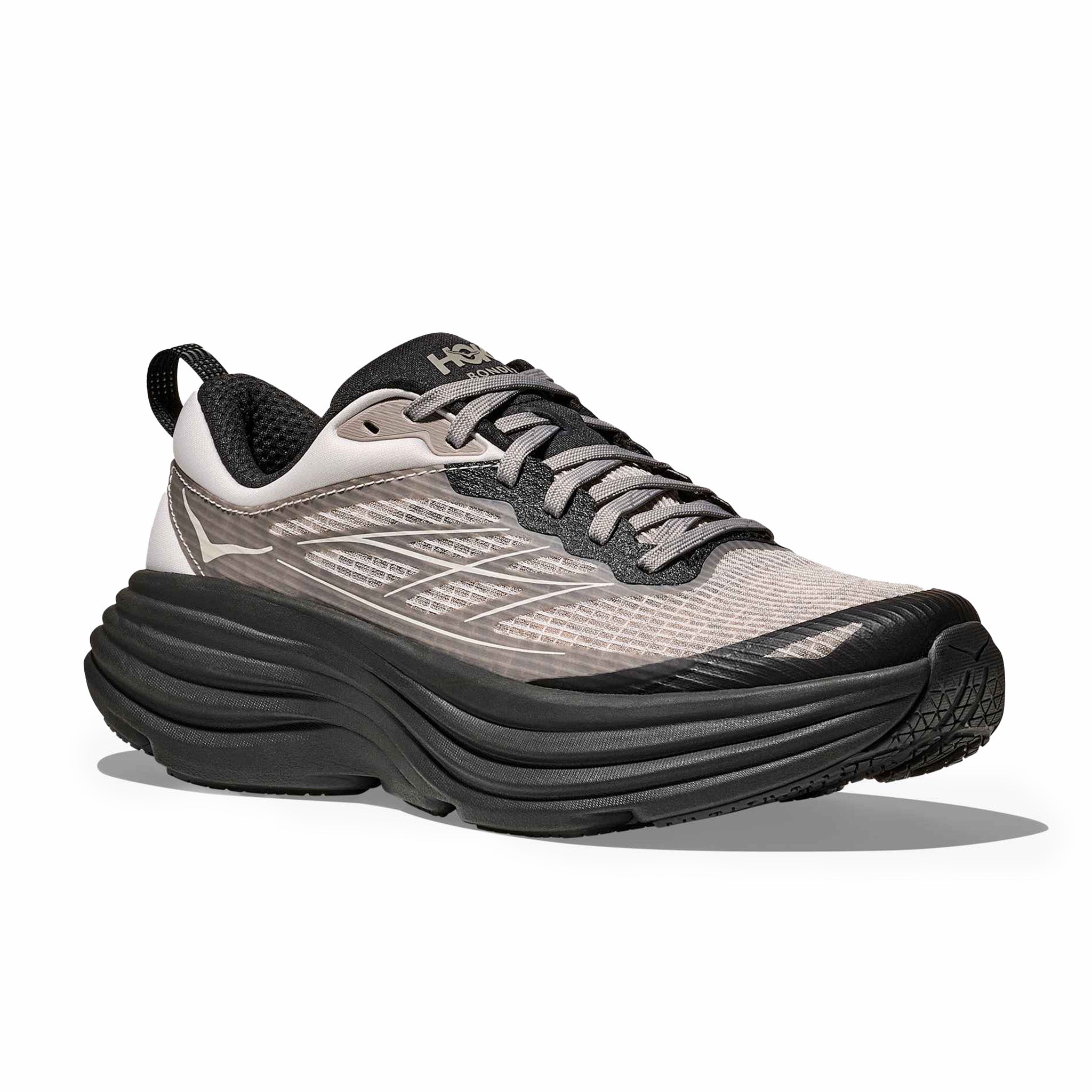 Hoka Men's Bondi 8 TS Caged (Grout/Carbon Black) - August Shop