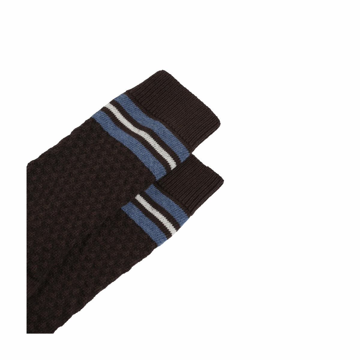 Wax London Sandwell Sock - Trio Stripe (Brown Marl/Blue)
