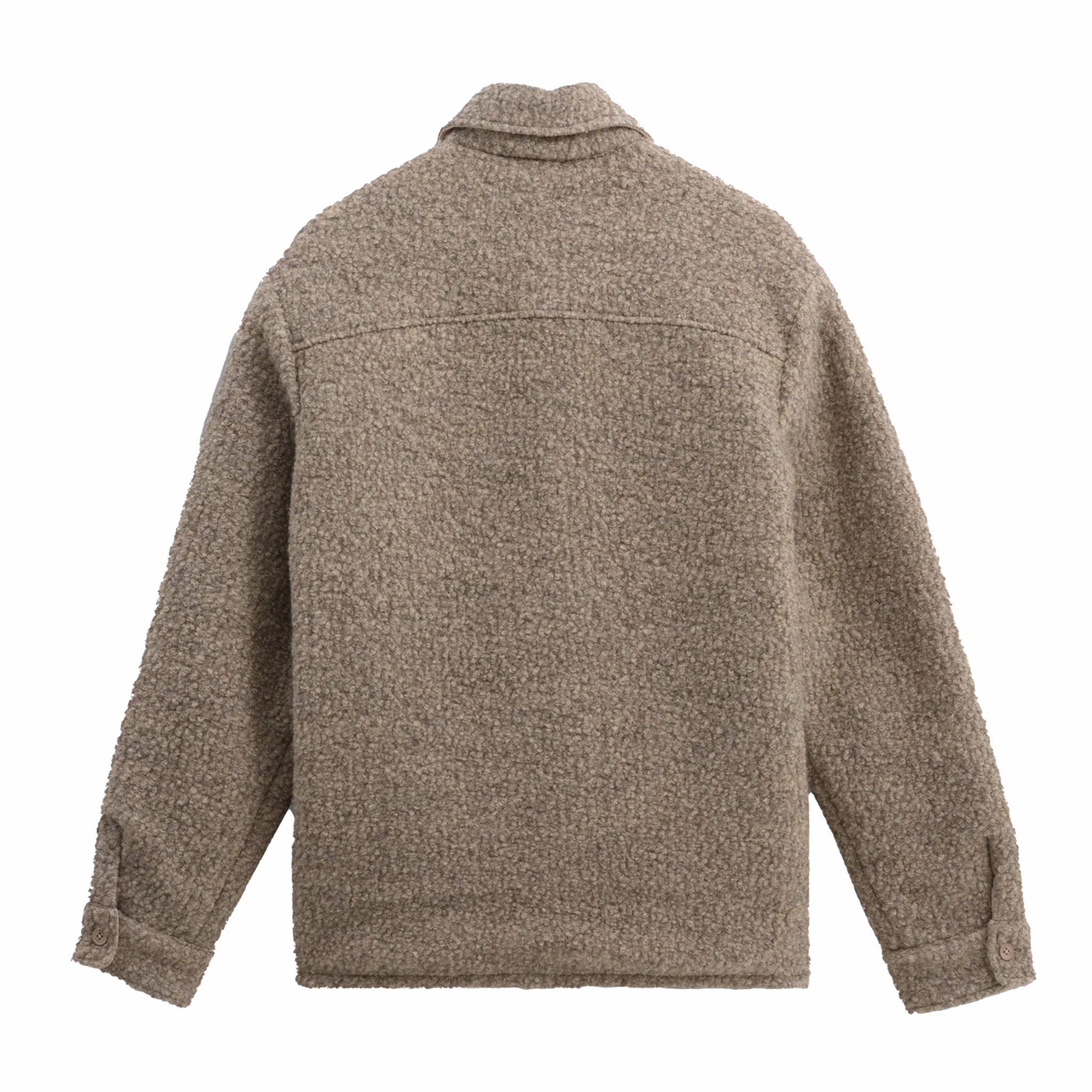 Wax London Mount Reversible Overshirt - Bobble Wool (Natural) - August Shop