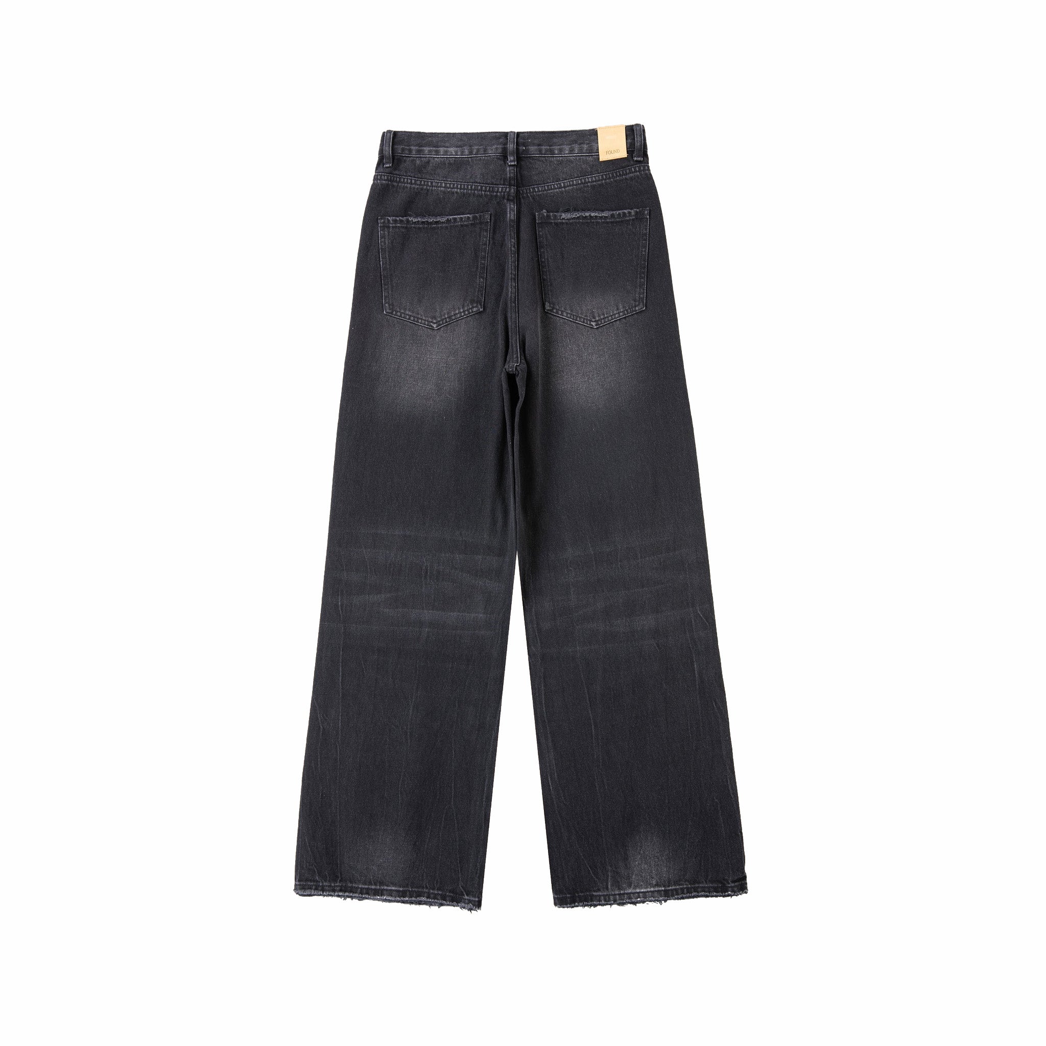 Found Lacy Baggy Jeans (Vintage Black) - August Shop