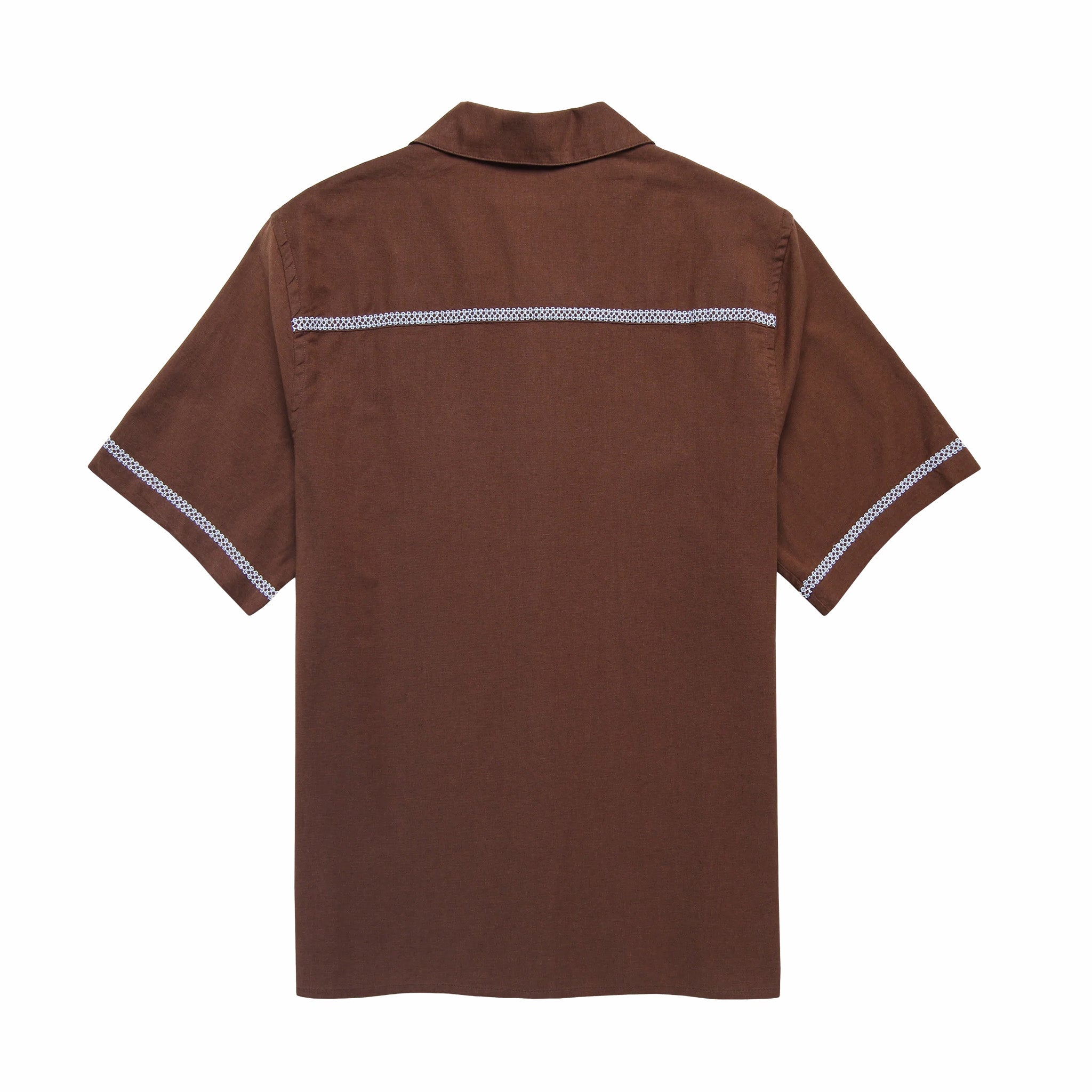 Wax London Didcot SS Shirt (Pintuck Brown/Blue)