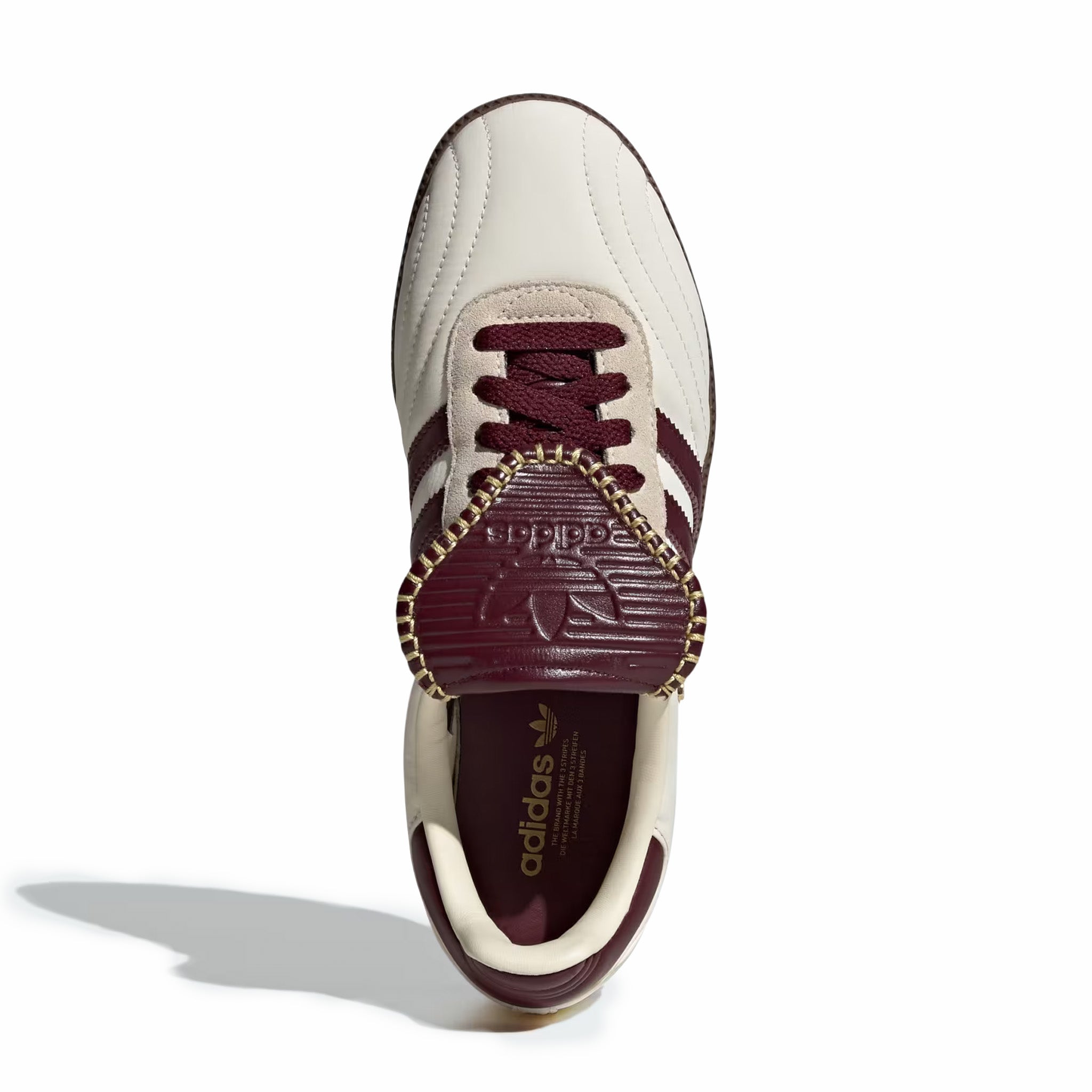 Adidas Women's Samba Long Tongue (Cream White/Maroon/Gold Metallic) - August Shop