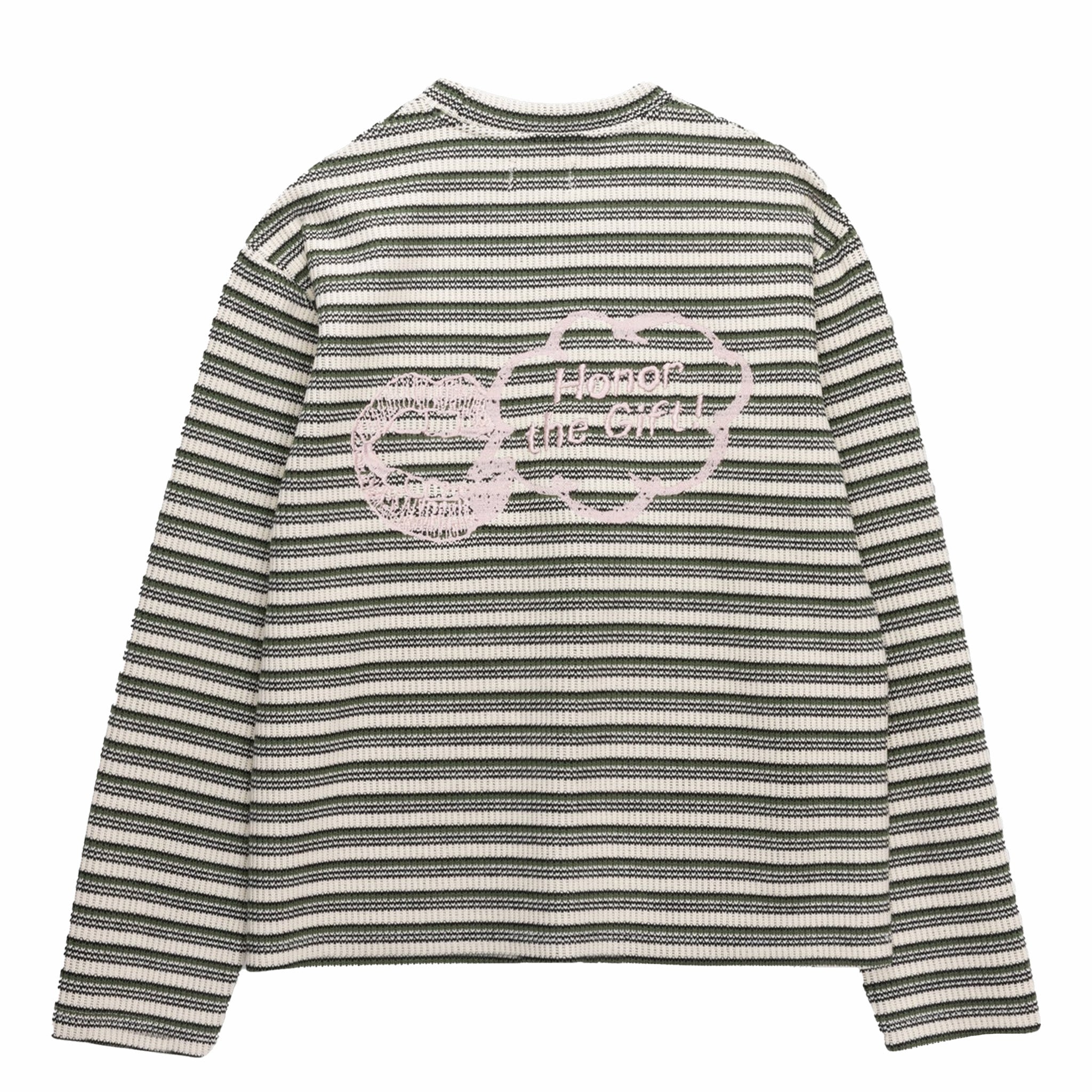 Honor The Gift Speak Striped Crew (Olive) - August Shop