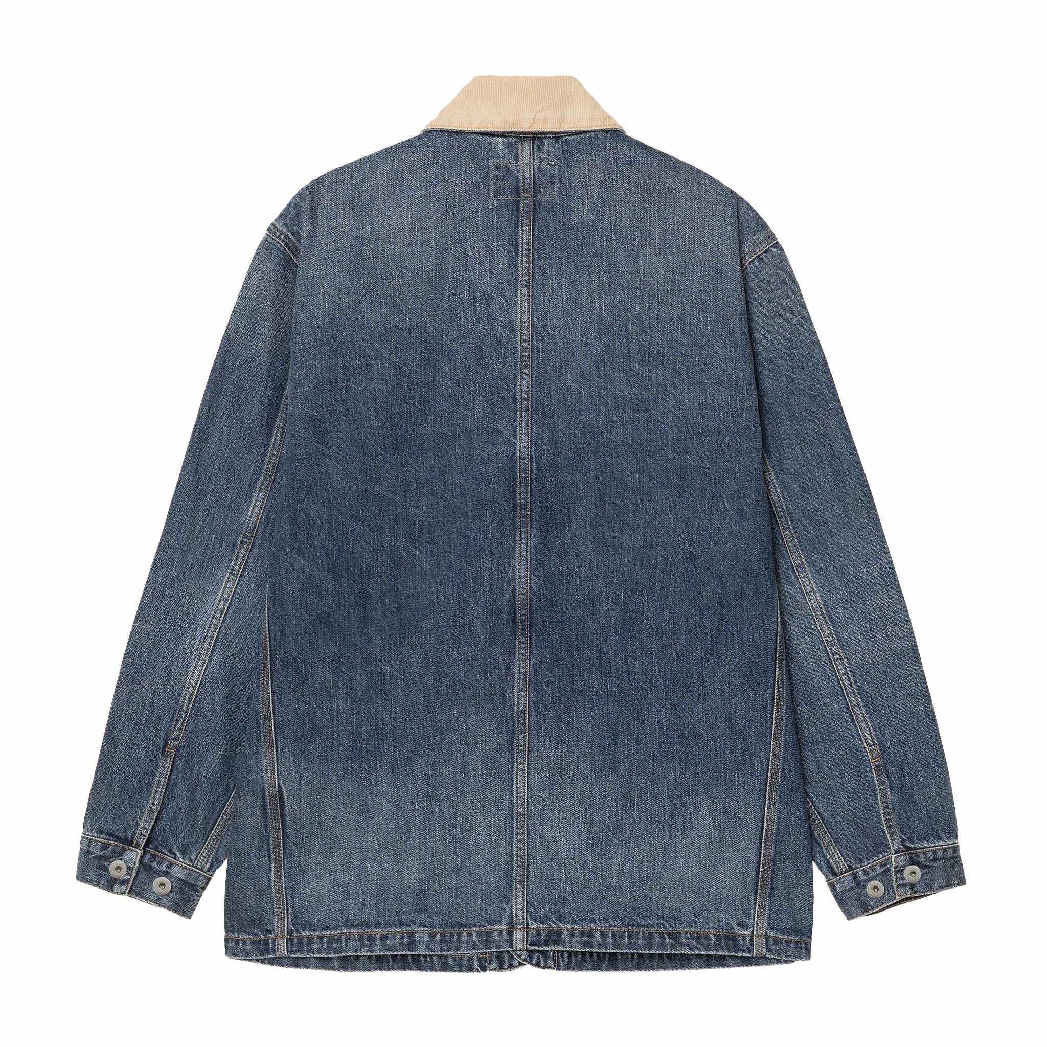 Carhartt WIP Warren Chore Coat - Dark Used Wash (Blue/Dusty Hamilton Brown) - August Shop