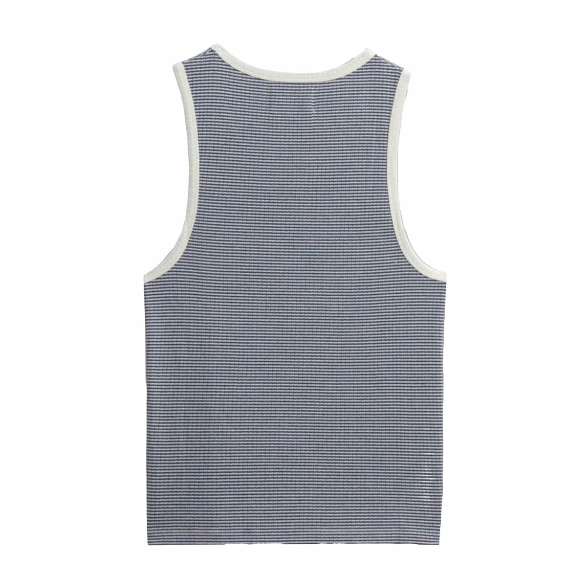 Wax London Montague Vest - Mini Stripe Rib (Blue/Ecru)