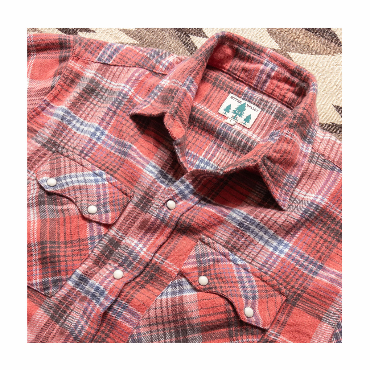 Wythe Washed Flannel Pearlsnap Shirt (Cactus Flower Plaid)