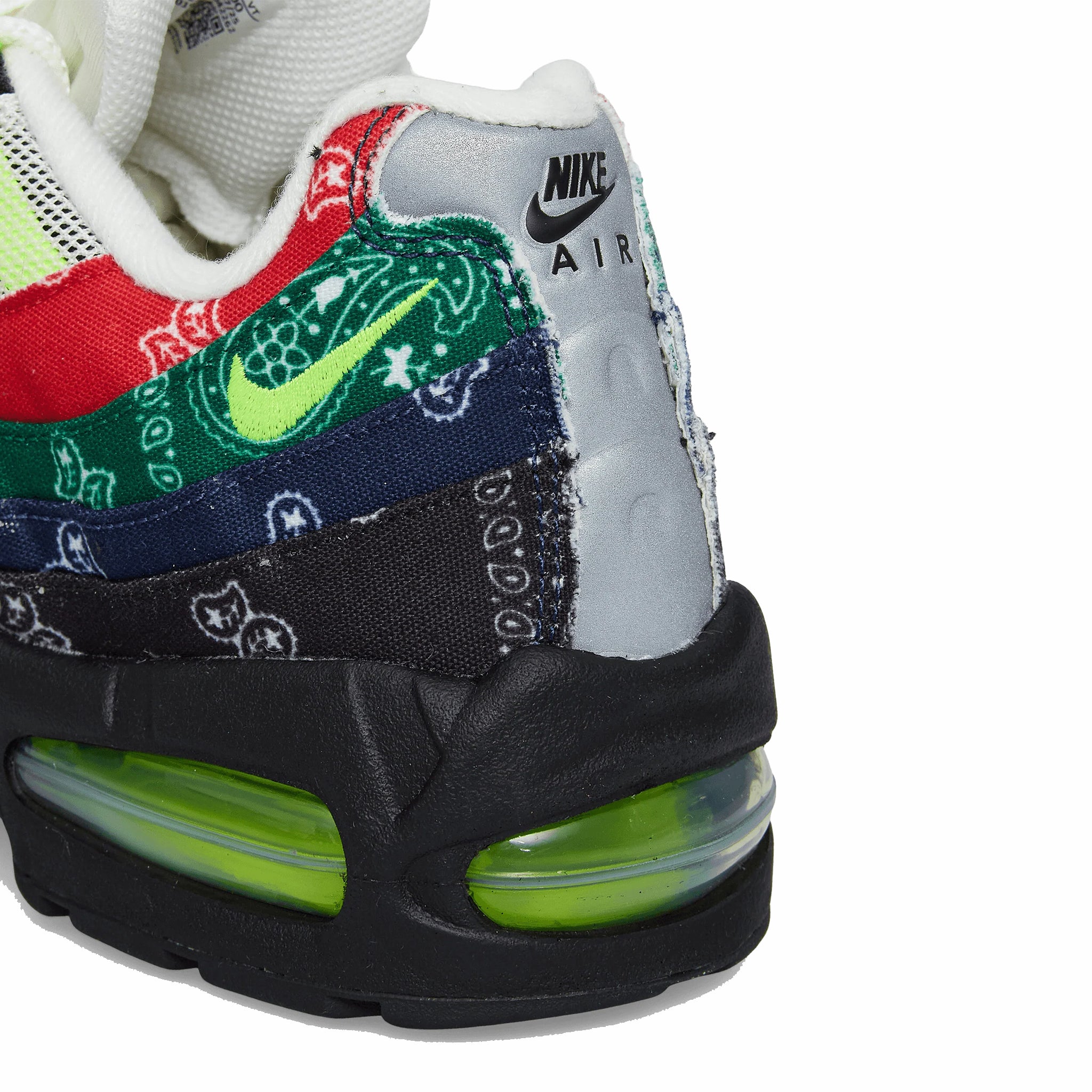Nike Unisex Air Max 95 Big Bubble "Bandana" (Sail/Volt-University Red-Sport Green) - August Shop
