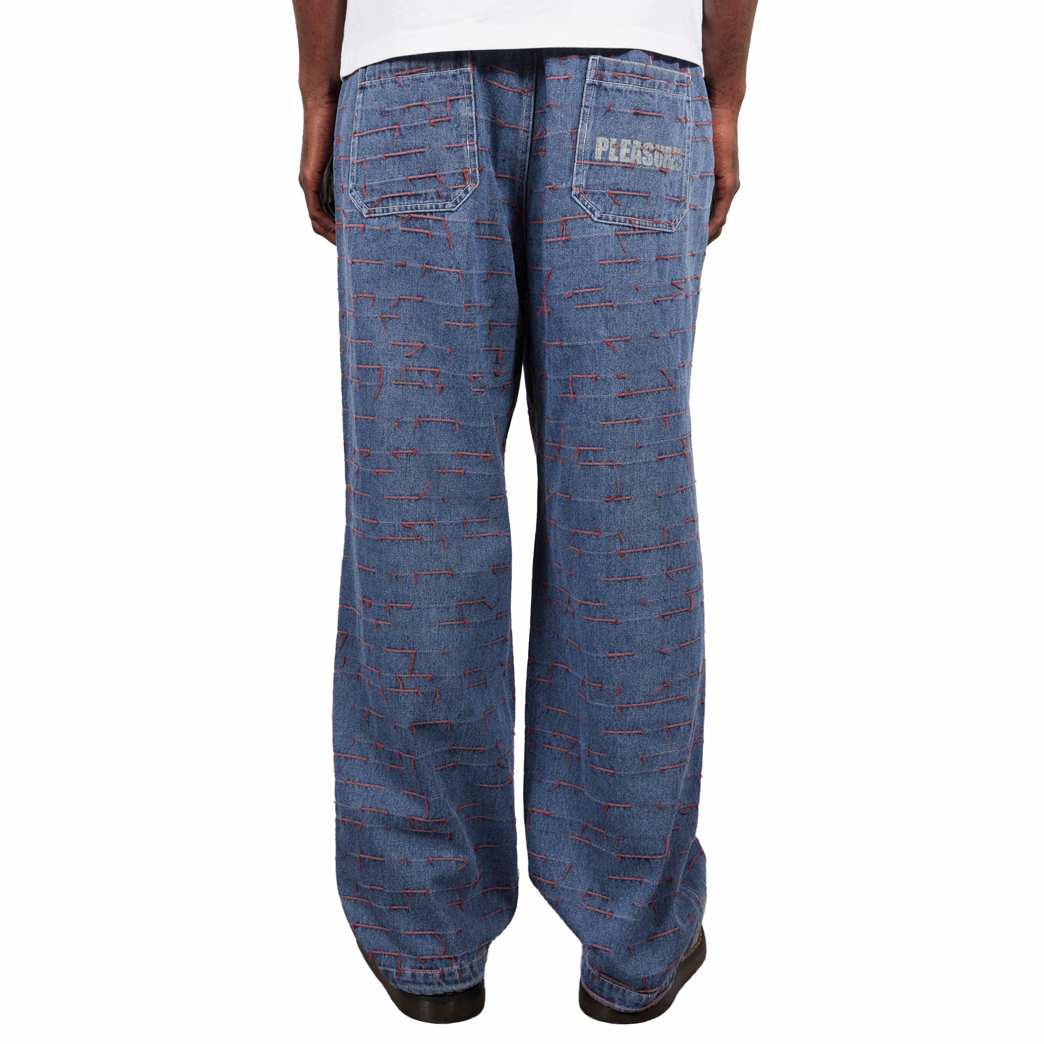 Pleasures Strokes Denim Parachute Pants (Indigo) - August Shop