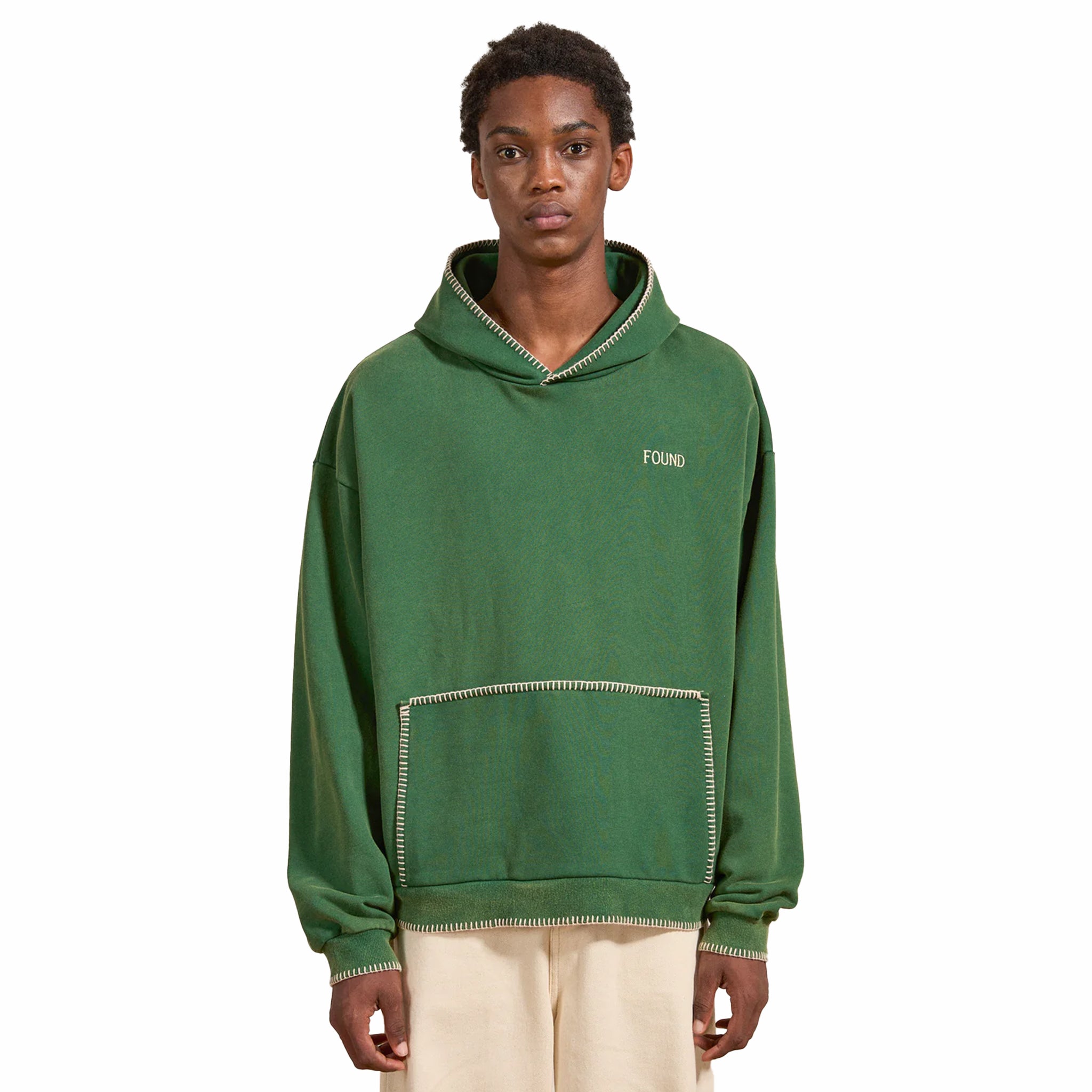 Found Stitched Border Hoodie (Vintage Forest) - August Shop