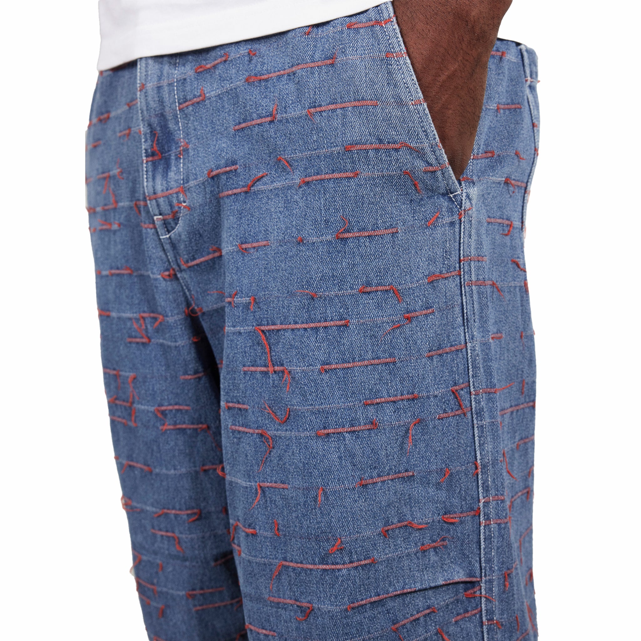 Pleasures Strokes Denim Parachute Pants (Indigo) - August Shop