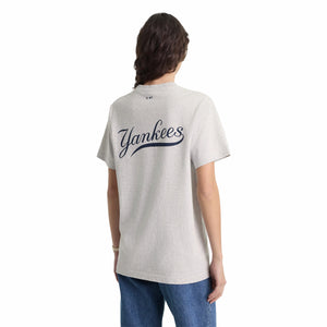 Sporty & Rich Men's Yankees Curve T-Shirt (Heather Grey/Navy) - August Shop