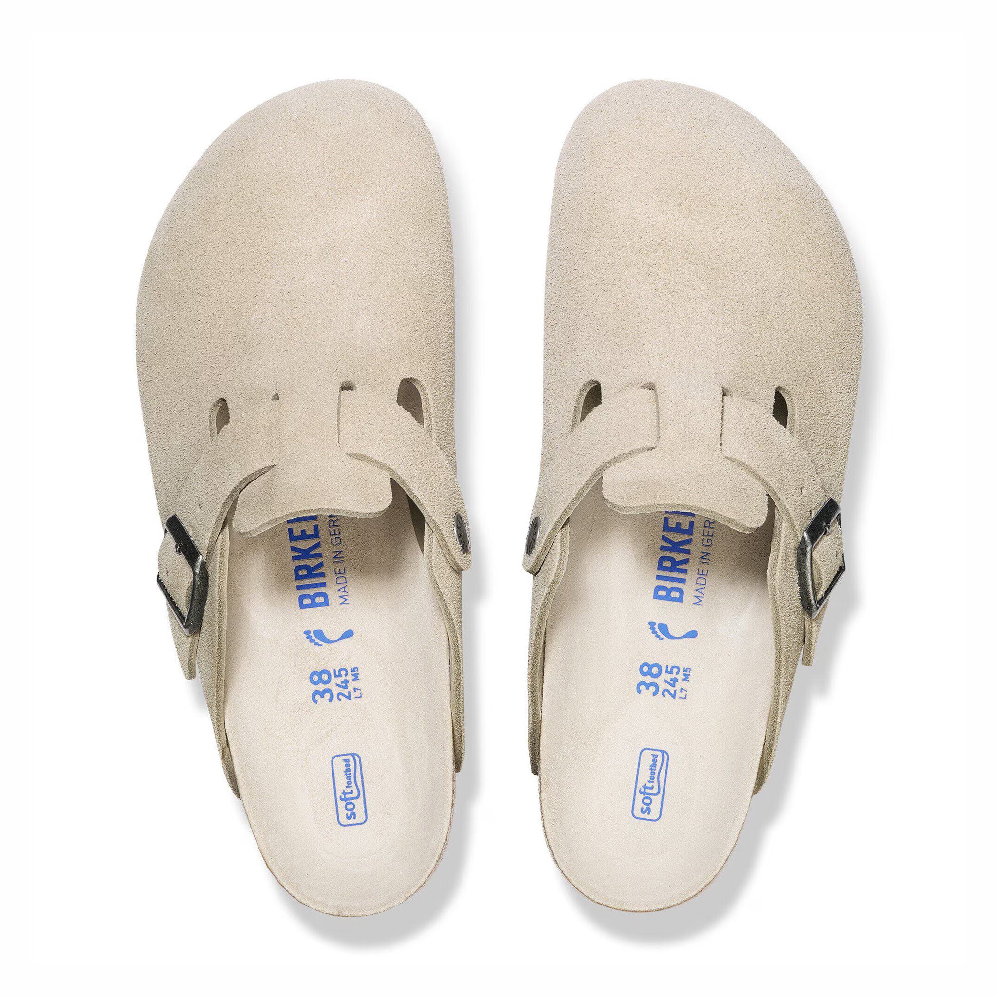 Birkenstock Women's Boston Suede Leather - Narrow (Oyster Tonal) - August Shop
