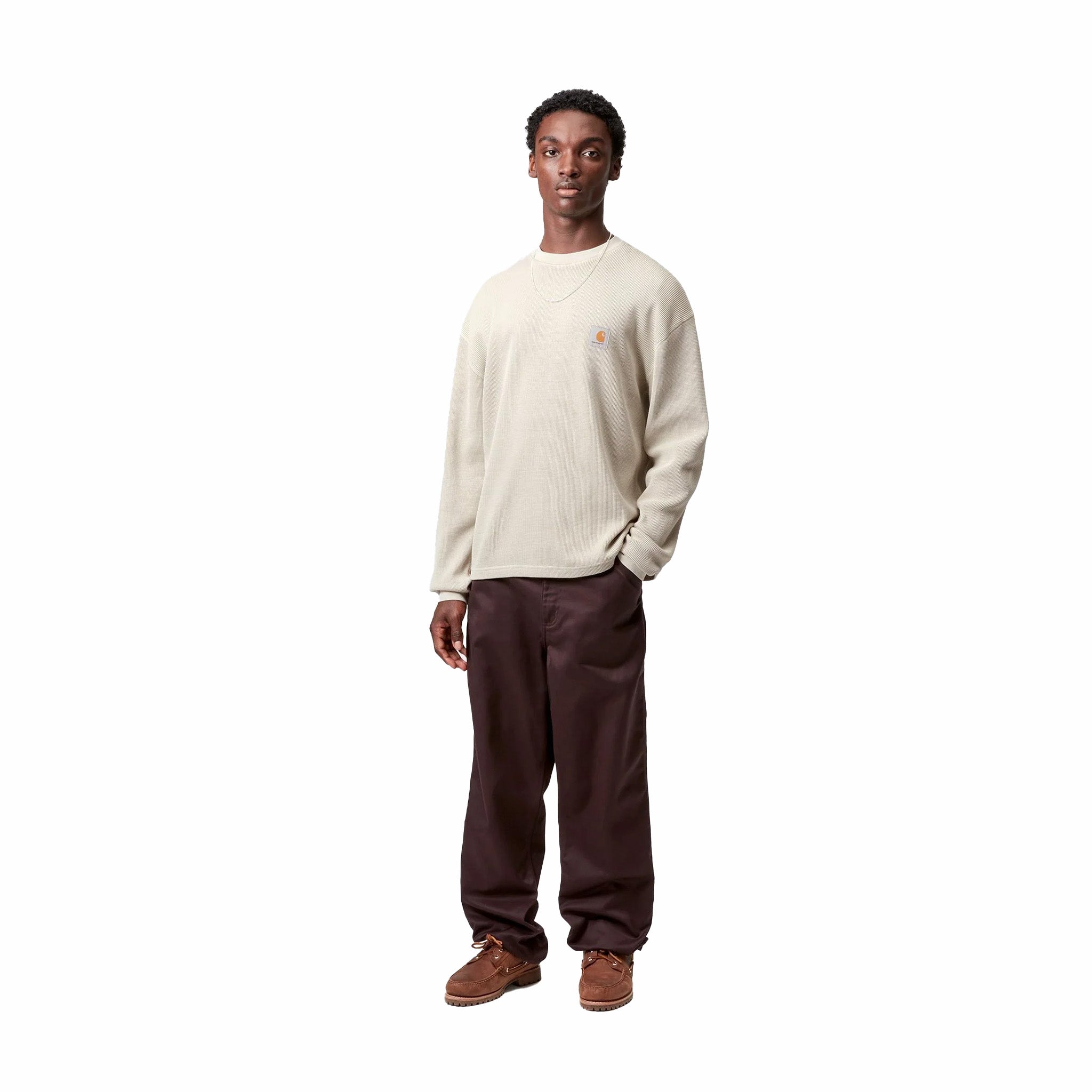 Carhartt WIP Long Sleeve Vista Waffle T-Shirt (Fleur De Sel/Garment Dyed) - August Shop