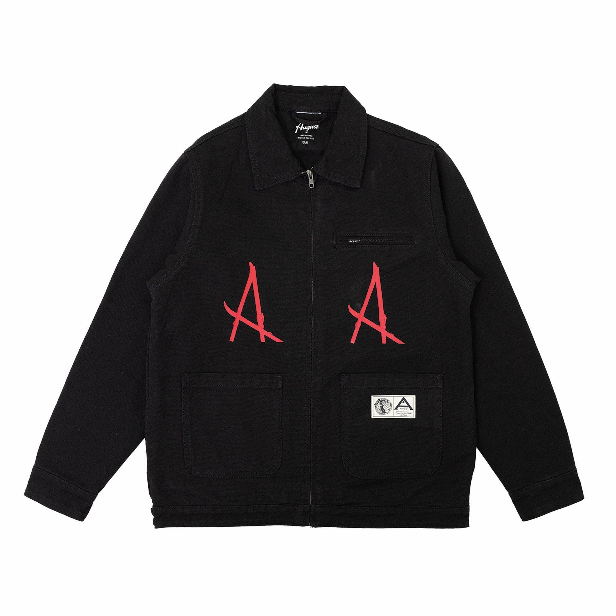 August "Ski the Midwest" Canvas Work Jacket (Black) - August Shop
